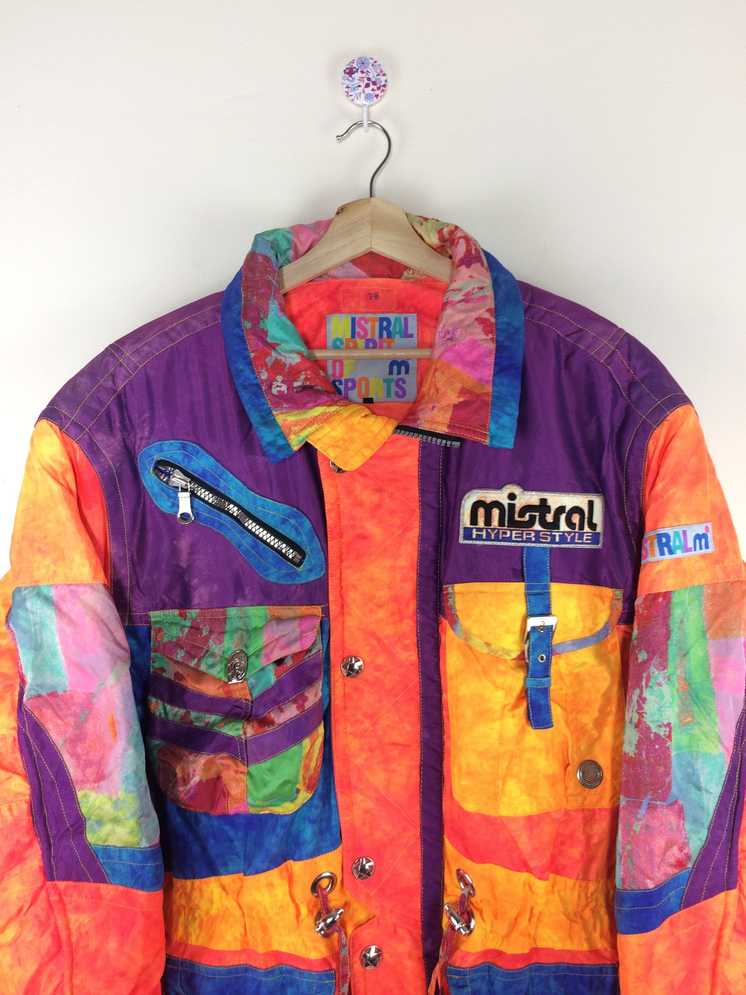Vintage Vintage Mistral Skiwear Bombers Jacket Size US L / EU 52-54 / 3 - 3 Thumbnail