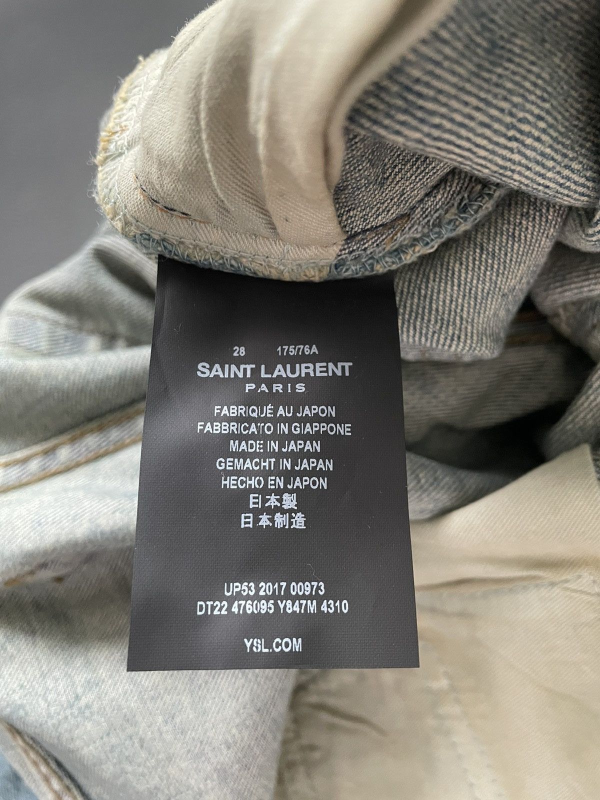 Saint Laurent Paris NEW Extremely Rare Sold Out Brand NEW Hedi Trash Crash Denim Size US 28 / EU 44 - 12 Thumbnail