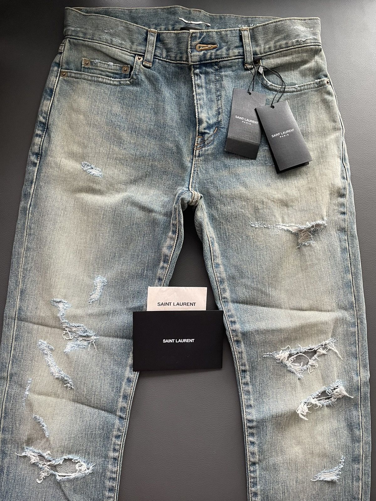 Saint Laurent Paris NEW Extremely Rare Sold Out Brand NEW Hedi Trash Crash Denim Size US 28 / EU 44 - 2 Thumbnail