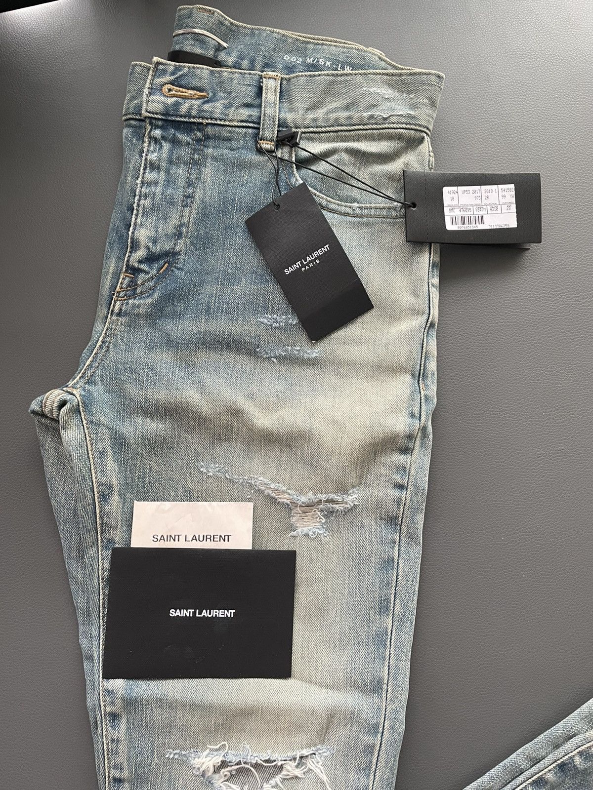 Saint Laurent Paris NEW Extremely Rare Sold Out Brand NEW Hedi Trash Crash Denim Size US 28 / EU 44 - 11 Thumbnail