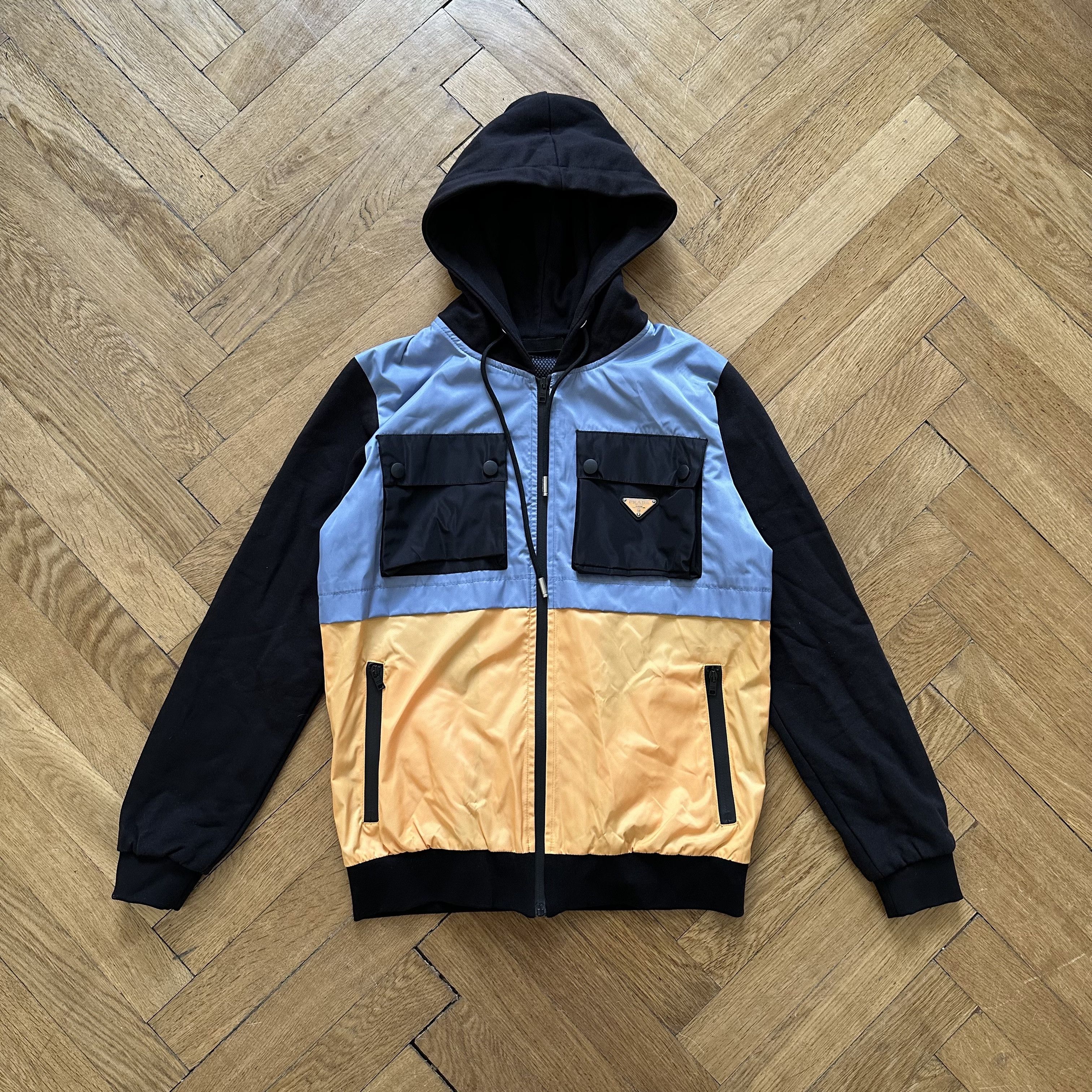 image of Prada Colorblock Cargo Tech Jacket, Men's (Size Medium)