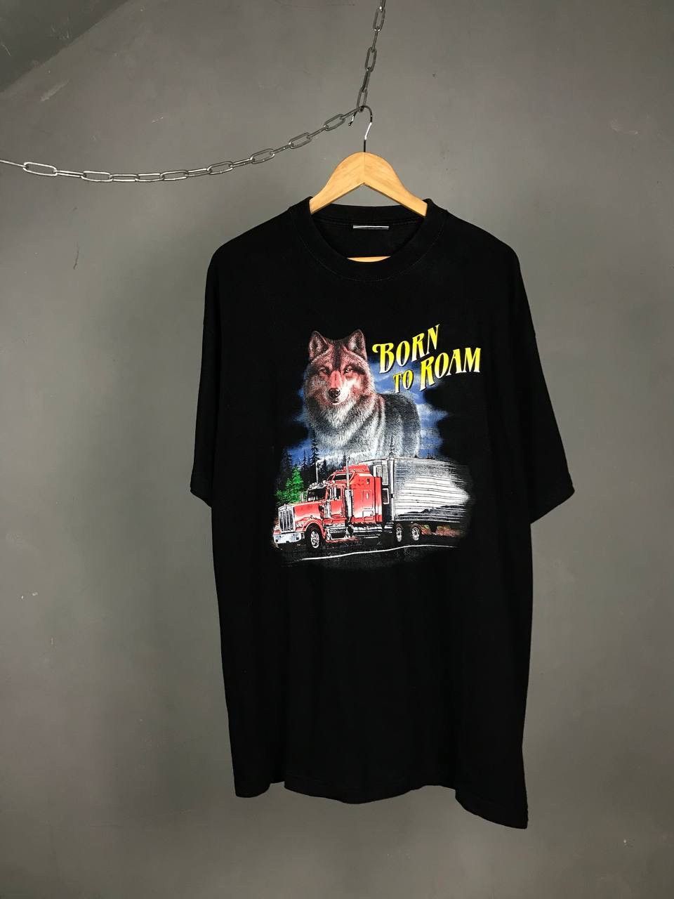 Vintage Born to Roam American vintage animal wolf racing tee Size US XXL / EU 58 / 5 - 1 Thumbnail