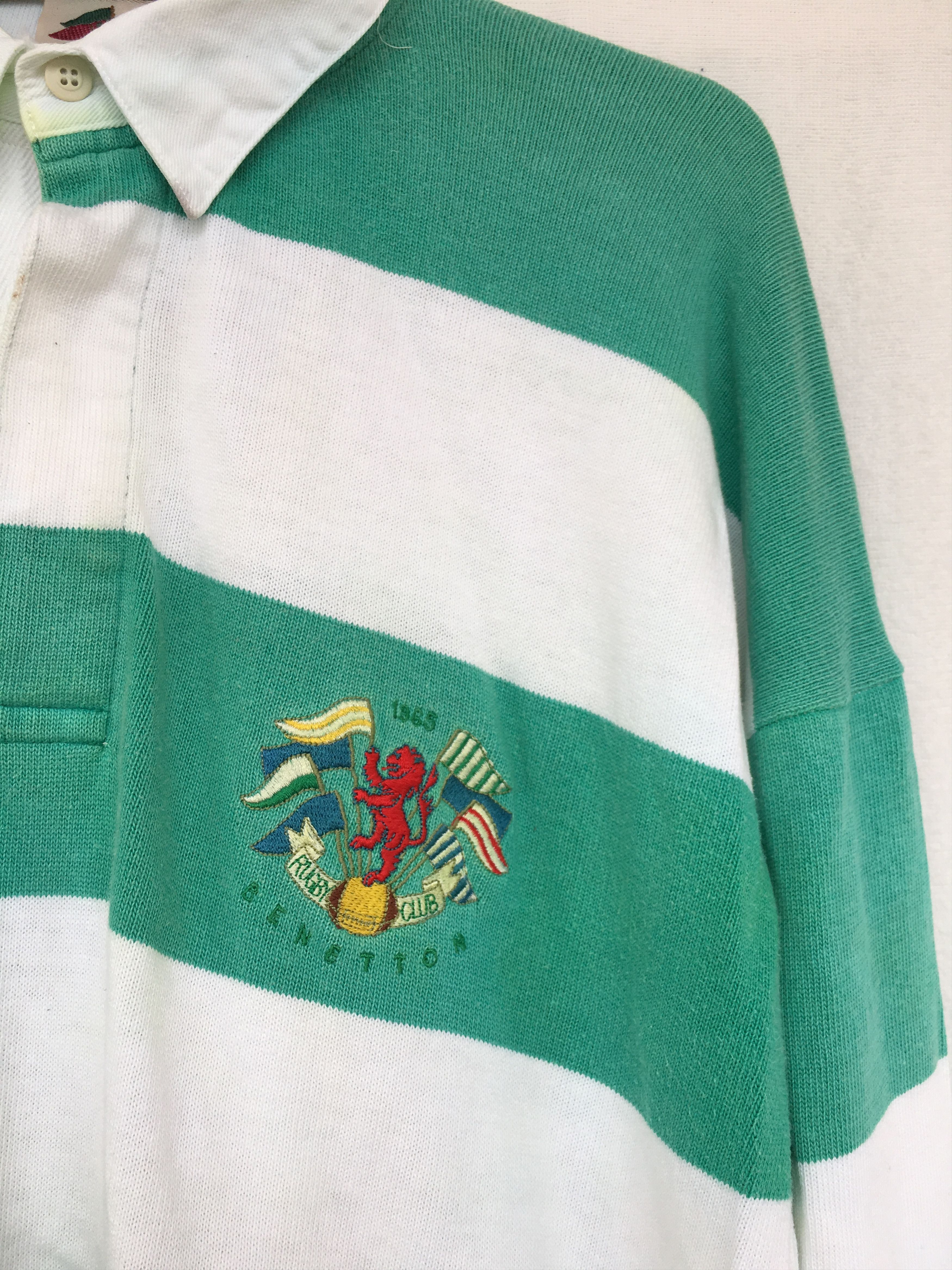 Benetton × Vintage vintage stripe rugby Size US M / EU 48-50 / 2 - 3 Thumbnail
