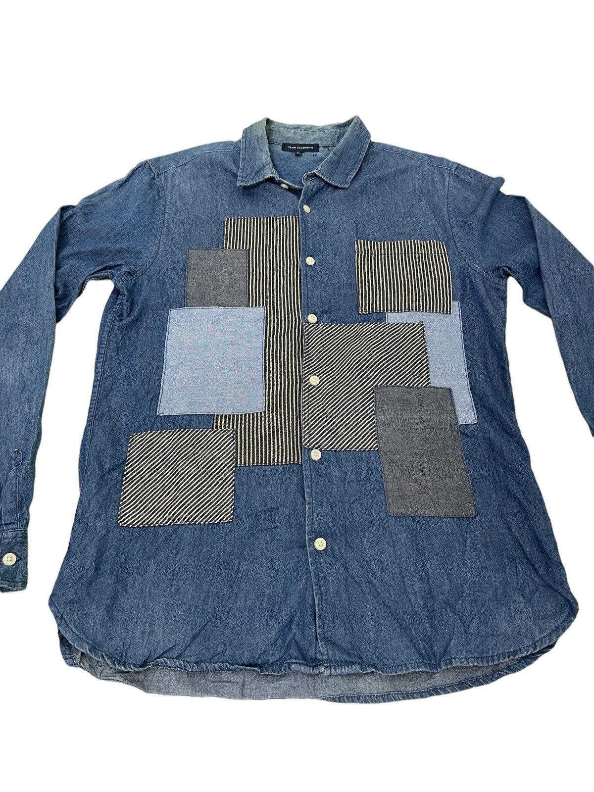 Japanese Brand Japan Brand Transcontinents Patchwork Shirt Thin Denim 3🟩8 Size US L / EU 52-54 / 3 - 2 Thumbnail