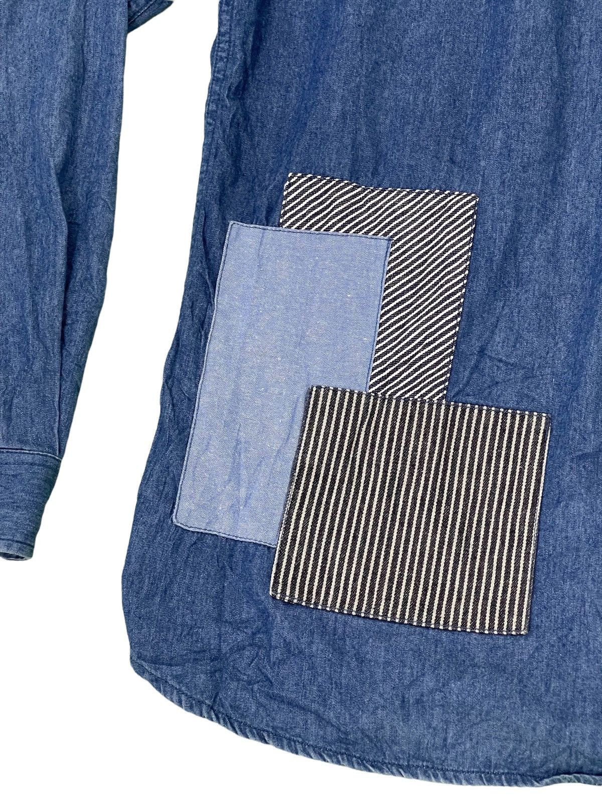 Japanese Brand Japan Brand Transcontinents Patchwork Shirt Thin Denim 3🟩8 Size US L / EU 52-54 / 3 - 8 Thumbnail