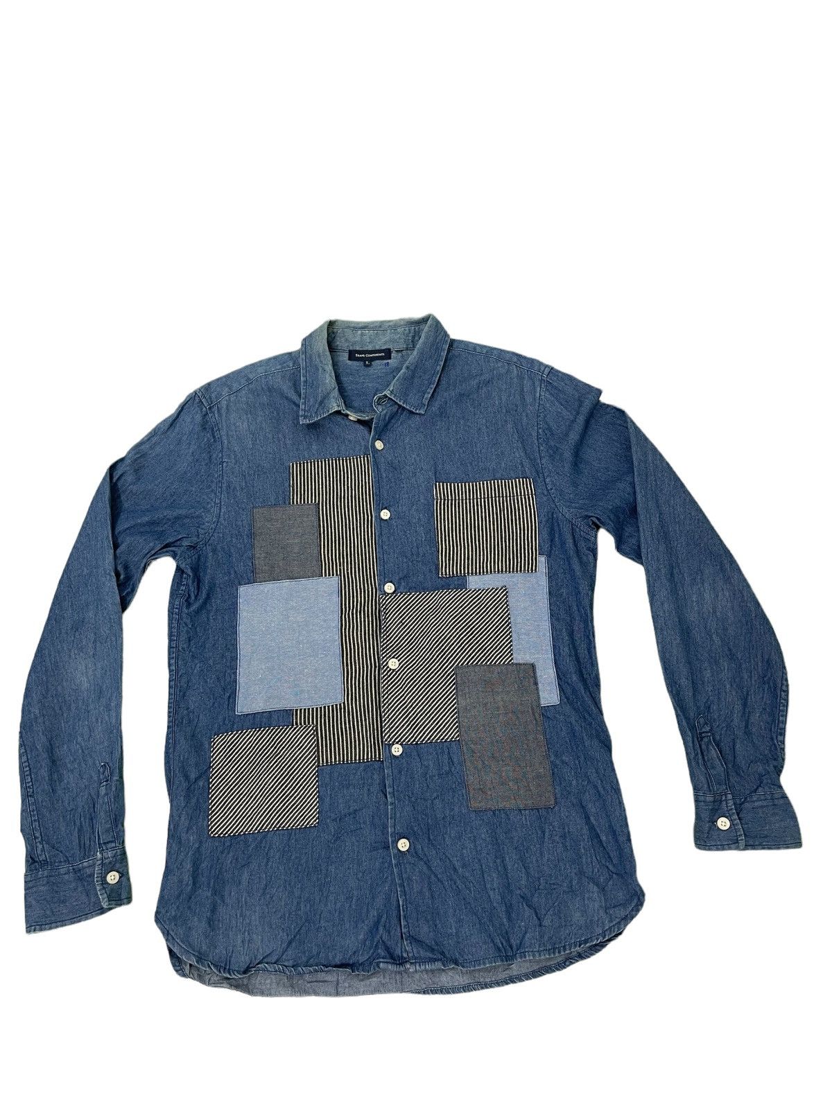 Japanese Brand Japan Brand Transcontinents Patchwork Shirt Thin Denim 3🟩8 Size US L / EU 52-54 / 3 - 1 Thumbnail