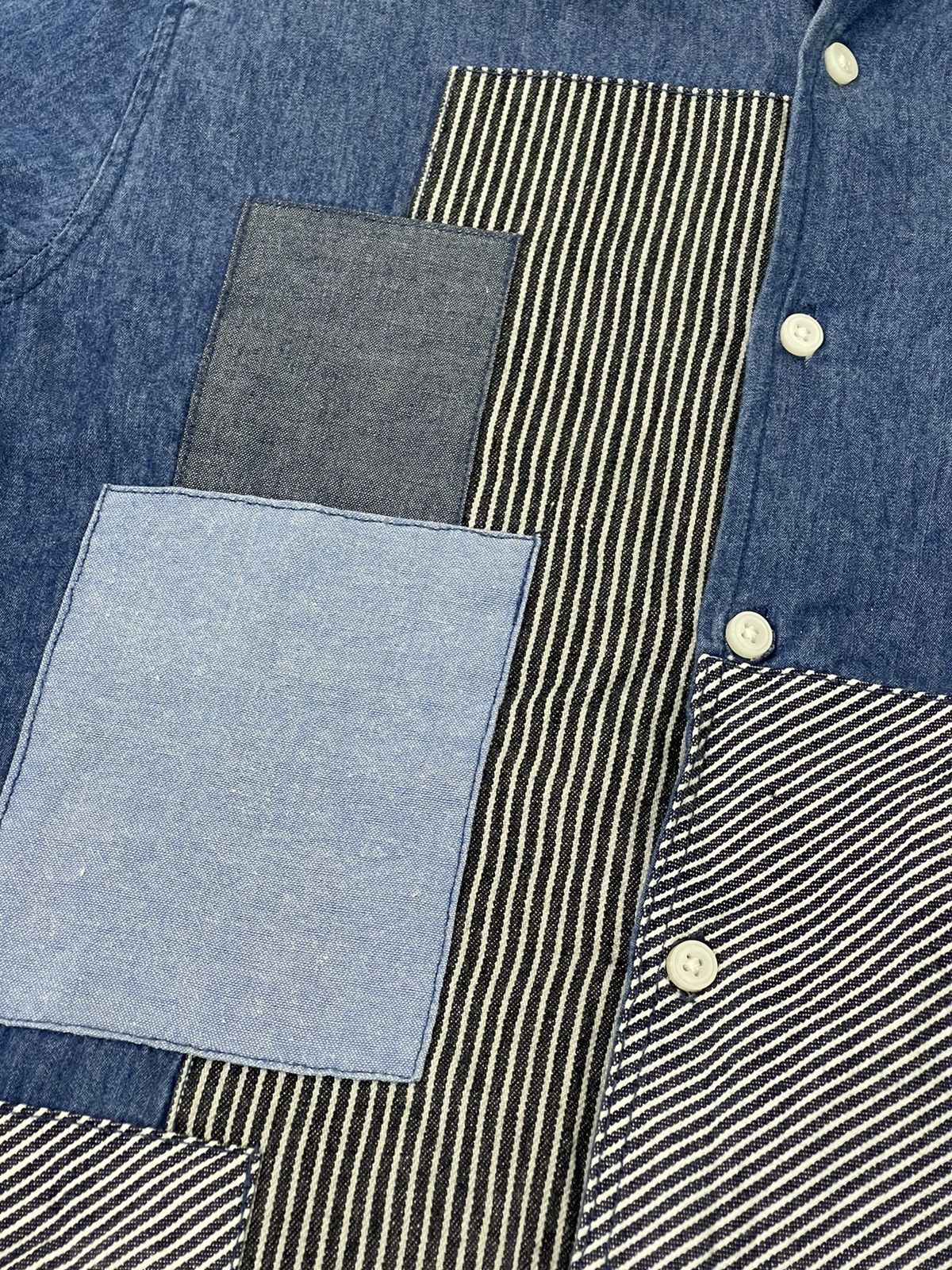 Japanese Brand Japan Brand Transcontinents Patchwork Shirt Thin Denim 3🟩8 Size US L / EU 52-54 / 3 - 5 Thumbnail