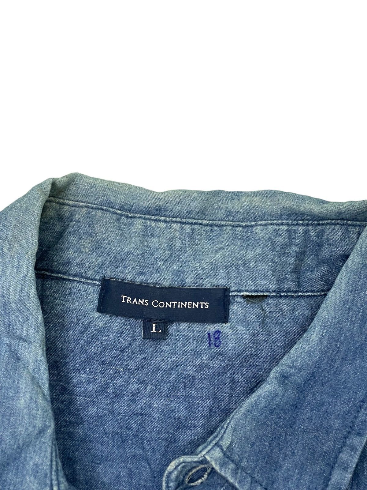 Japanese Brand Japan Brand Transcontinents Patchwork Shirt Thin Denim 3🟩8 Size US L / EU 52-54 / 3 - 9 Thumbnail