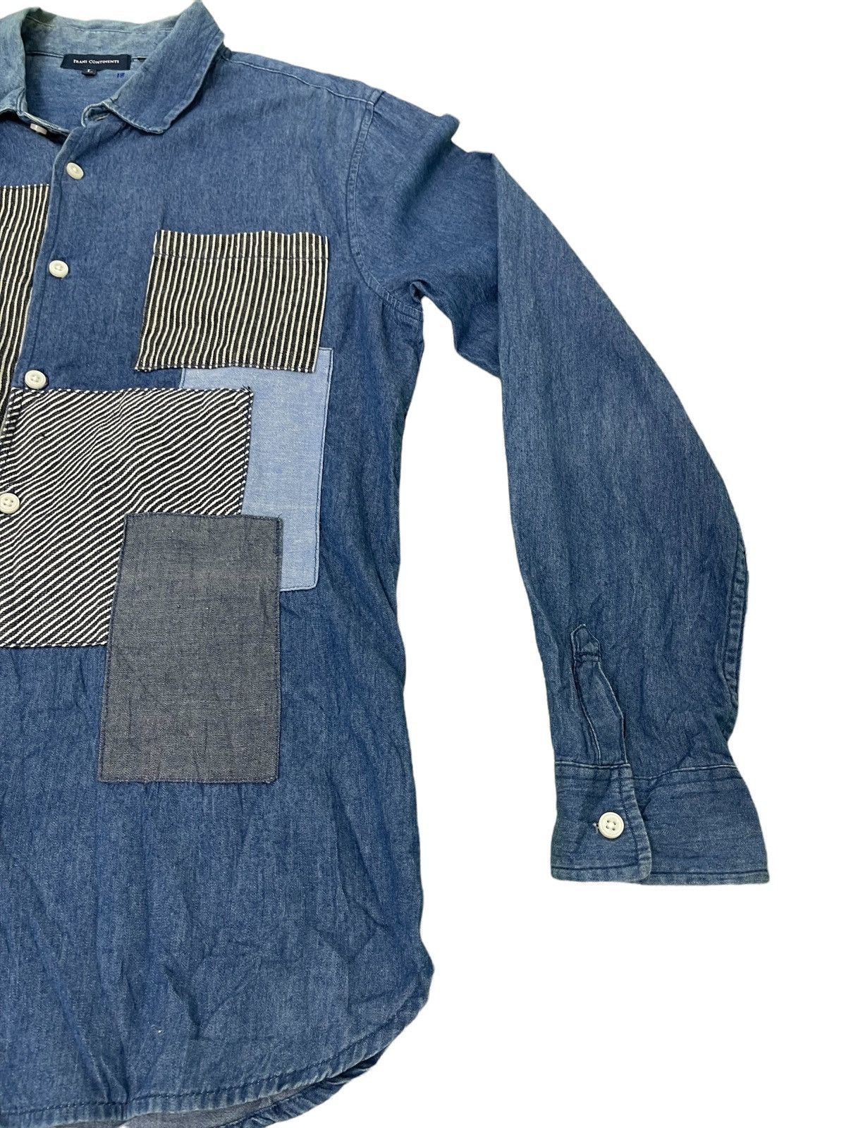 Japanese Brand Japan Brand Transcontinents Patchwork Shirt Thin Denim 3🟩8 Size US L / EU 52-54 / 3 - 4 Thumbnail