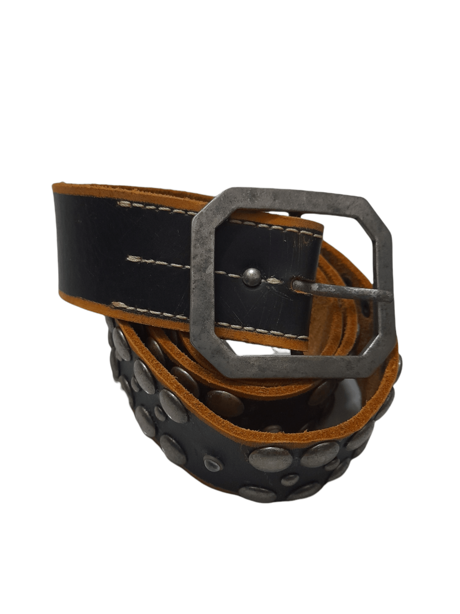 Designer × Leather × Seditionaries Designer Studded Leather Work Belt (D809) Size 38 - 6 Thumbnail