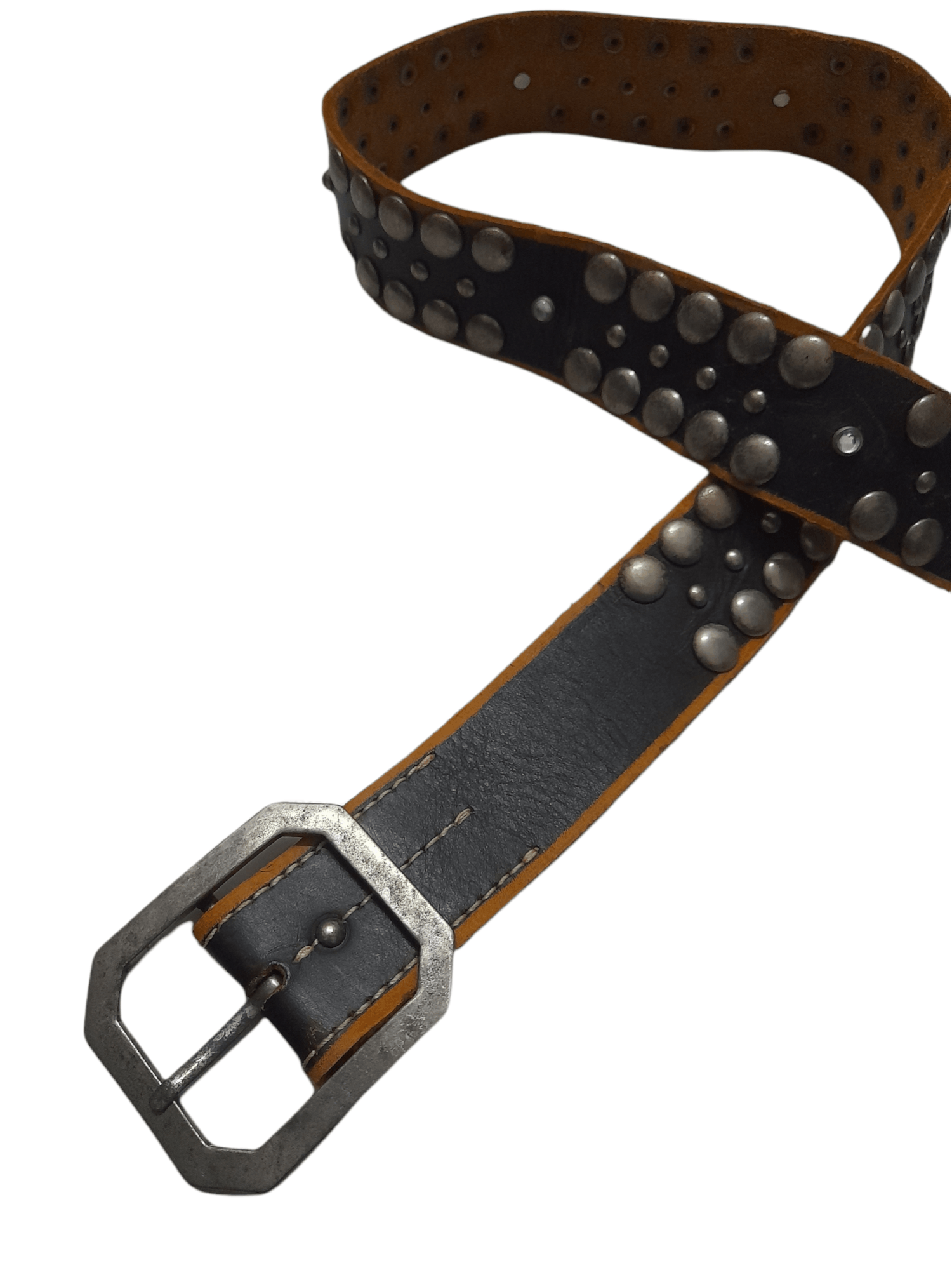 Designer × Leather × Seditionaries Designer Studded Leather Work Belt (D809) Size 38 - 2 Thumbnail