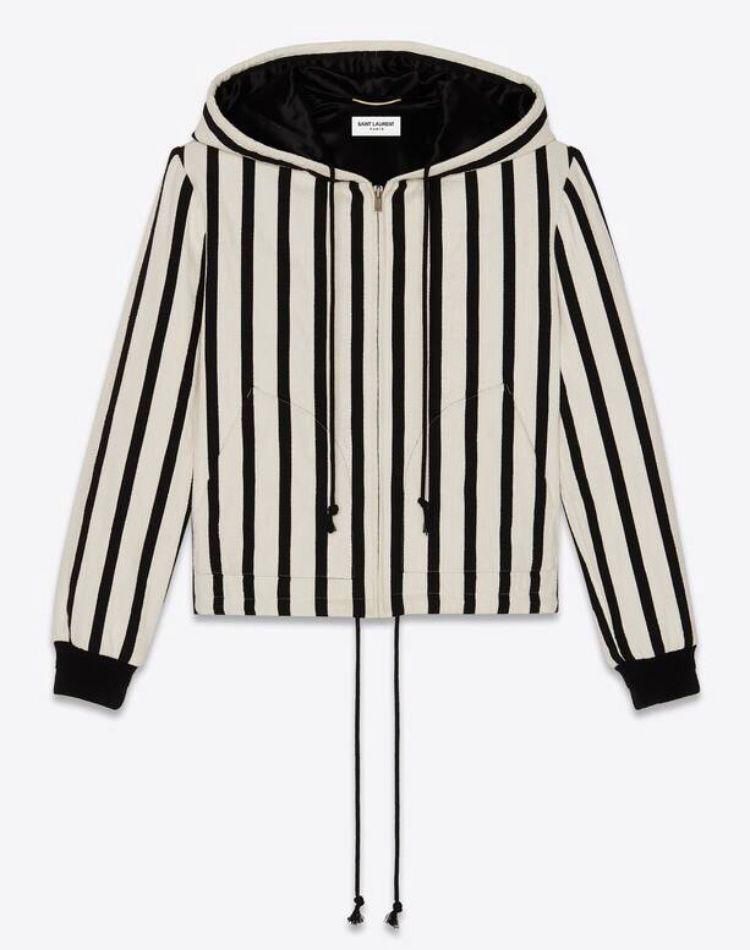 image of Saint Laurent Paris Outerwear In Black & White in Black/White, Men's (Size Medium)