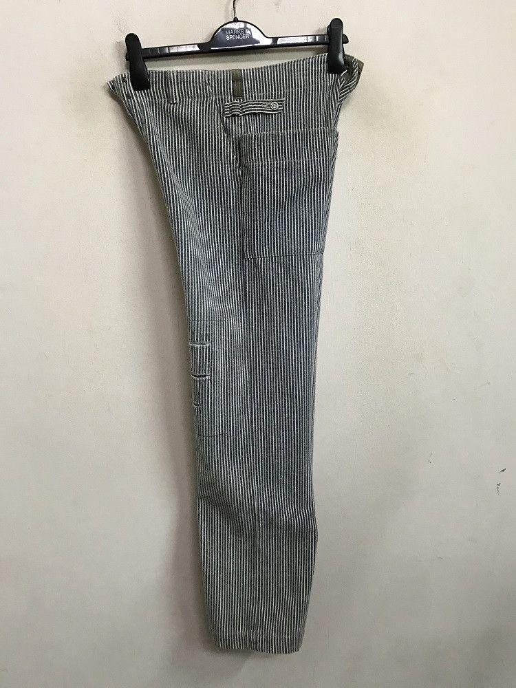 Vintage WAFFLISH WAFFLE Japan Cinch Side Patchwork Striped Pant Size US 31 - 19 Thumbnail