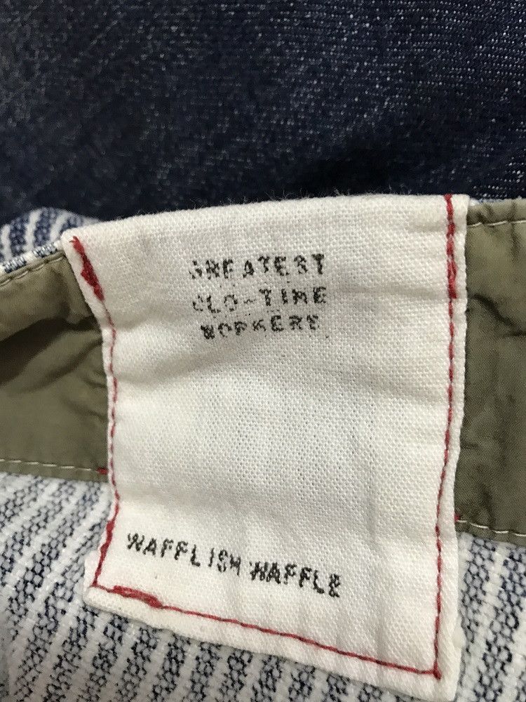 Vintage WAFFLISH WAFFLE Japan Cinch Side Patchwork Striped Pant Size US 31 - 22 Thumbnail