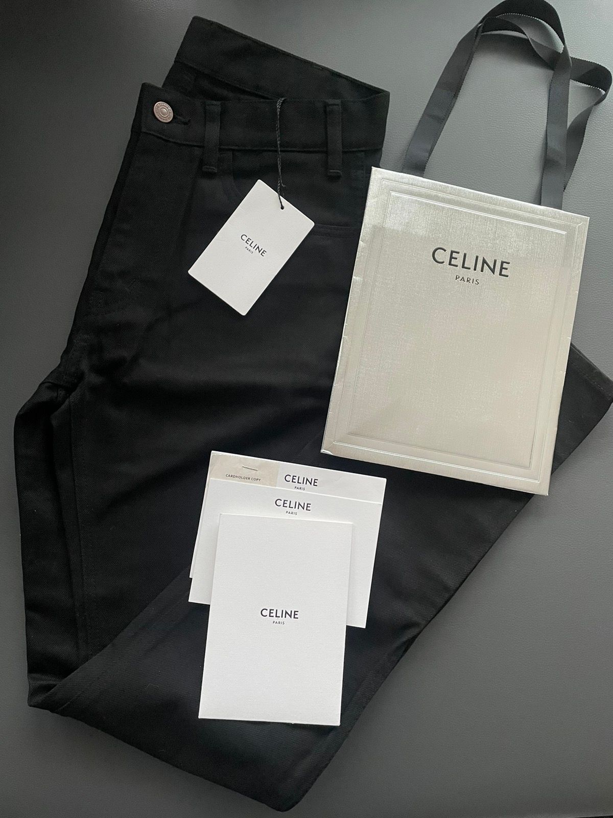 Pre-owned Celine X Hedi Slimane Runway Super Iconic Sl 001 Hedi Slimane Pure Black Denim