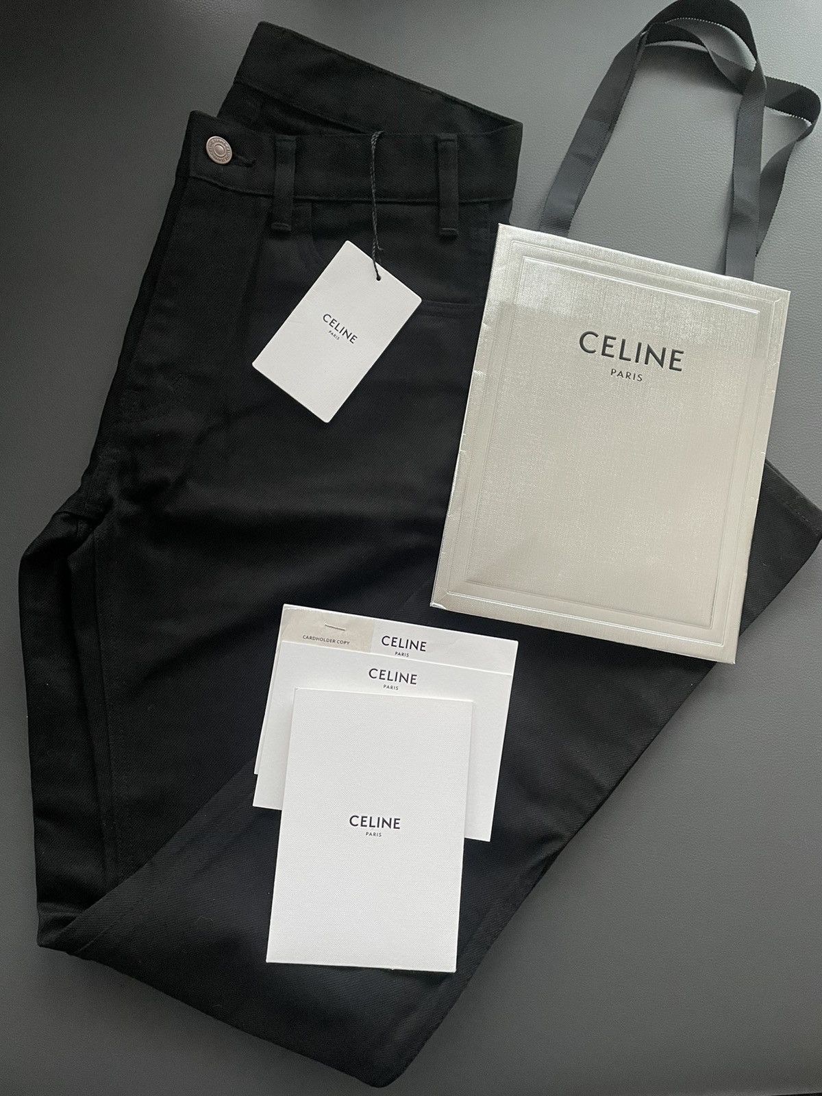 image of Celine x Hedi Slimane Runway Super Iconic Sl 001 Hedi Slimane Pure Black Denim, Men's (Size 28)