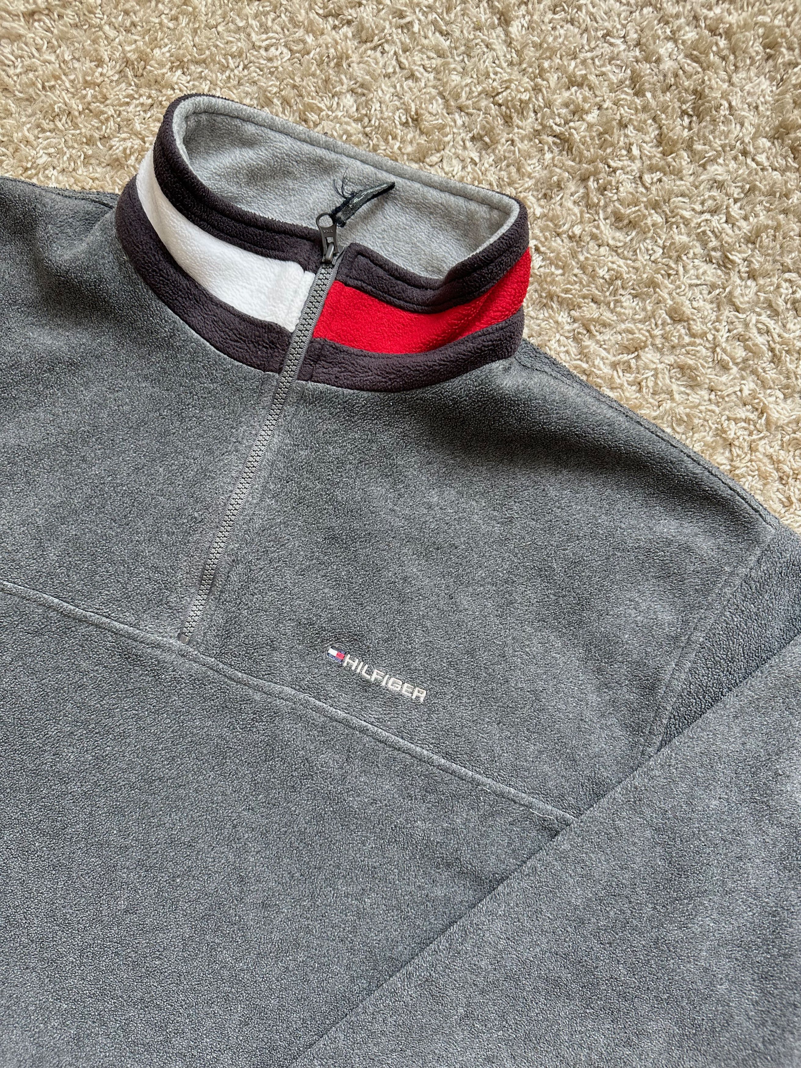 Tommy Hilfiger 00's Tommy Hilfiger 1/4 zip fleece pullover gray Y2K Size US XL / EU 56 / 4 - 16 Thumbnail