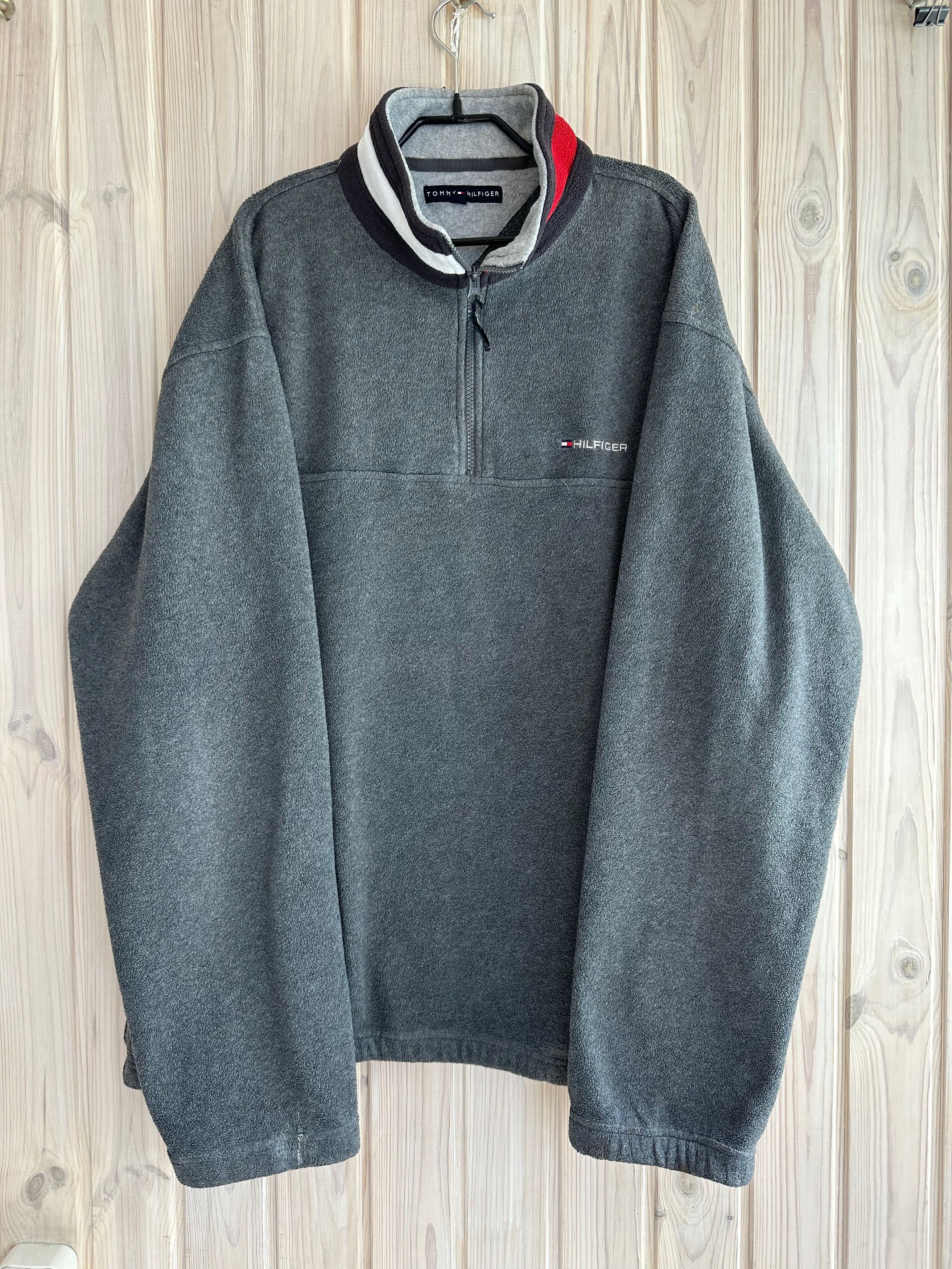 Tommy Hilfiger 00's Tommy Hilfiger 1/4 zip fleece pullover gray Y2K Size US XL / EU 56 / 4 - 2 Thumbnail