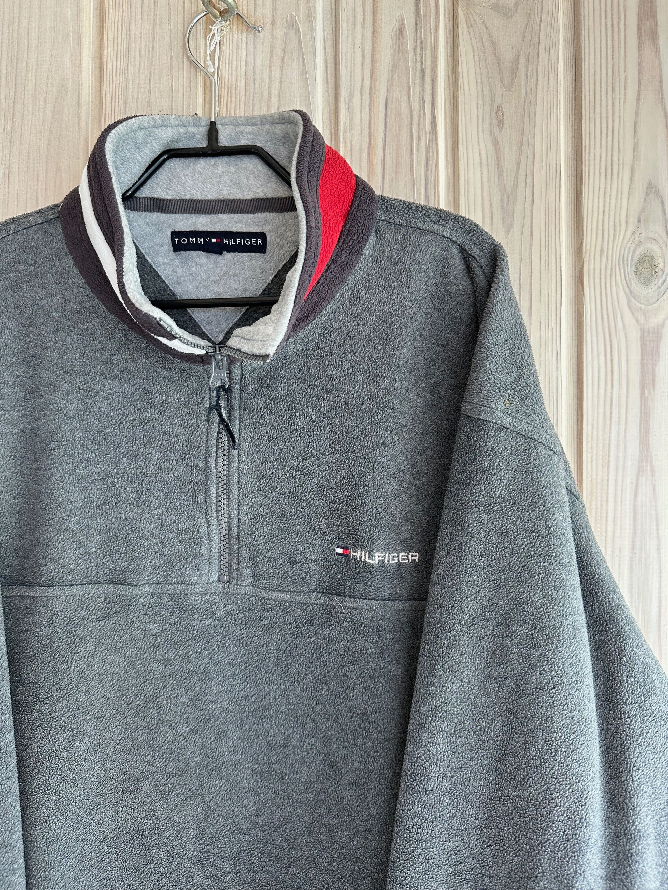 Tommy Hilfiger 00's Tommy Hilfiger 1/4 zip fleece pullover gray Y2K Size US XL / EU 56 / 4 - 3 Thumbnail