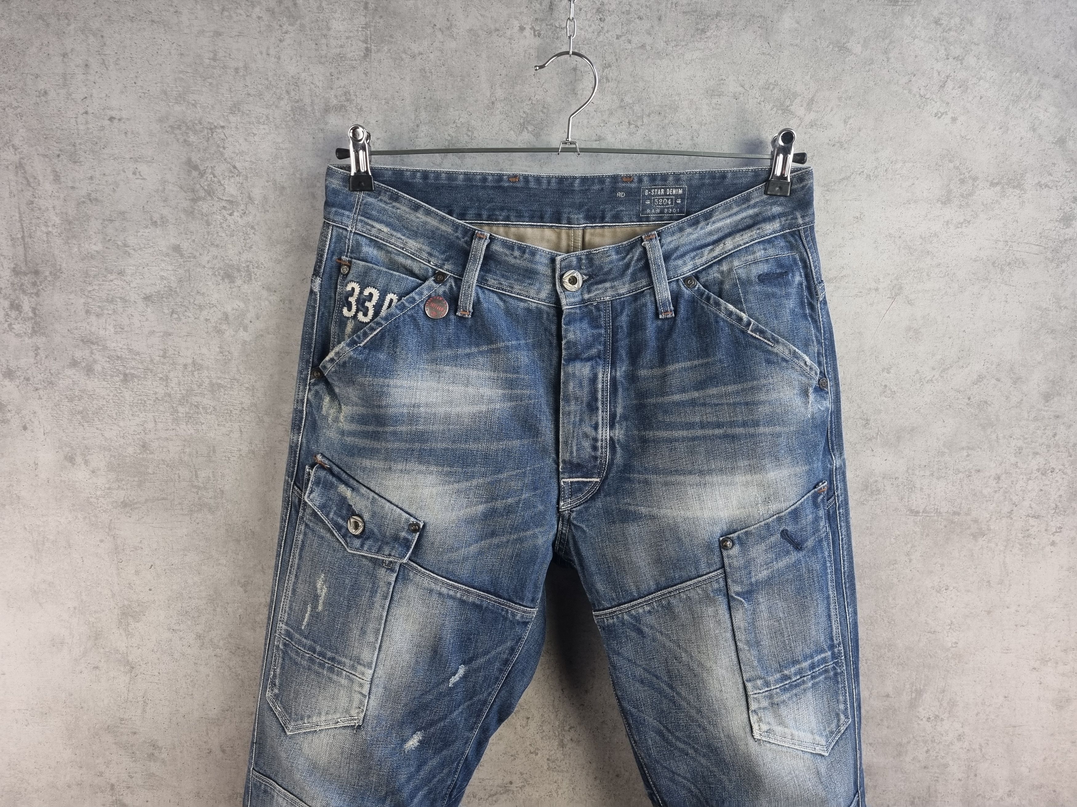 G-Star GStar Double Knees Multi pocket 3301 Raw Denim Jeans Size US 33 - 4 Thumbnail