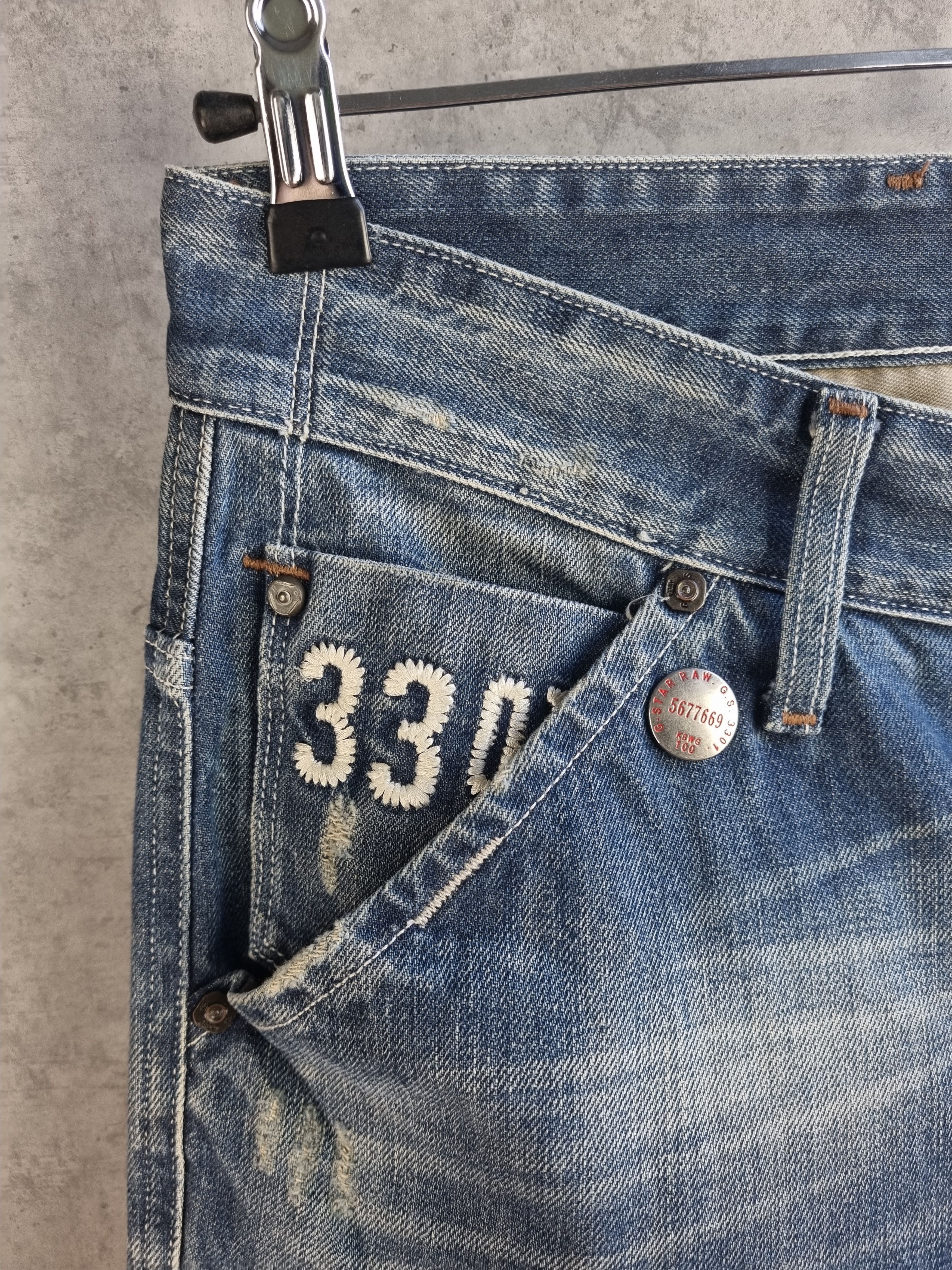 G-Star GStar Double Knees Multi pocket 3301 Raw Denim Jeans Size US 33 - 15 Thumbnail