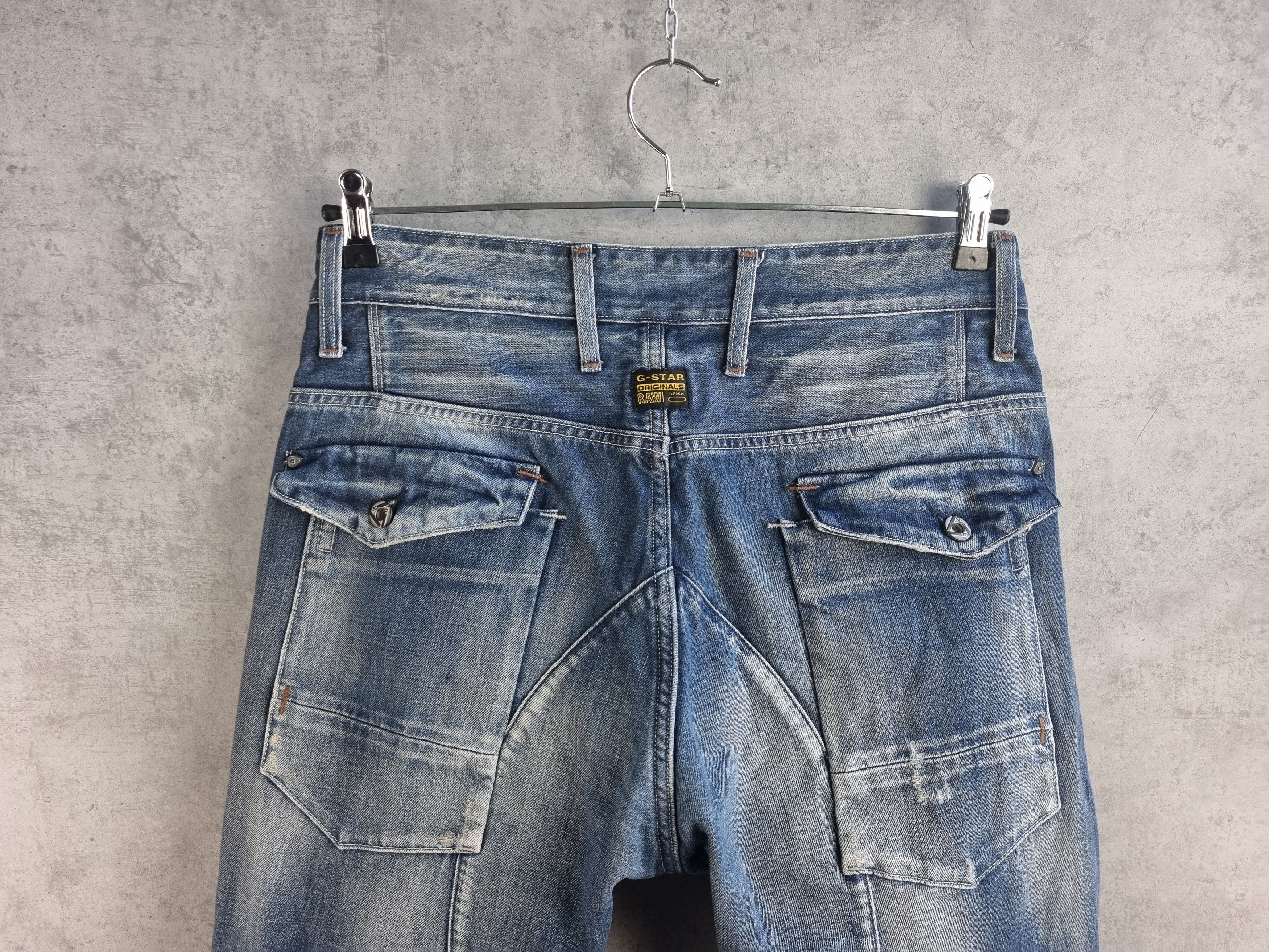 G-Star GStar Double Knees Multi pocket 3301 Raw Denim Jeans Size US 33 - 5 Thumbnail