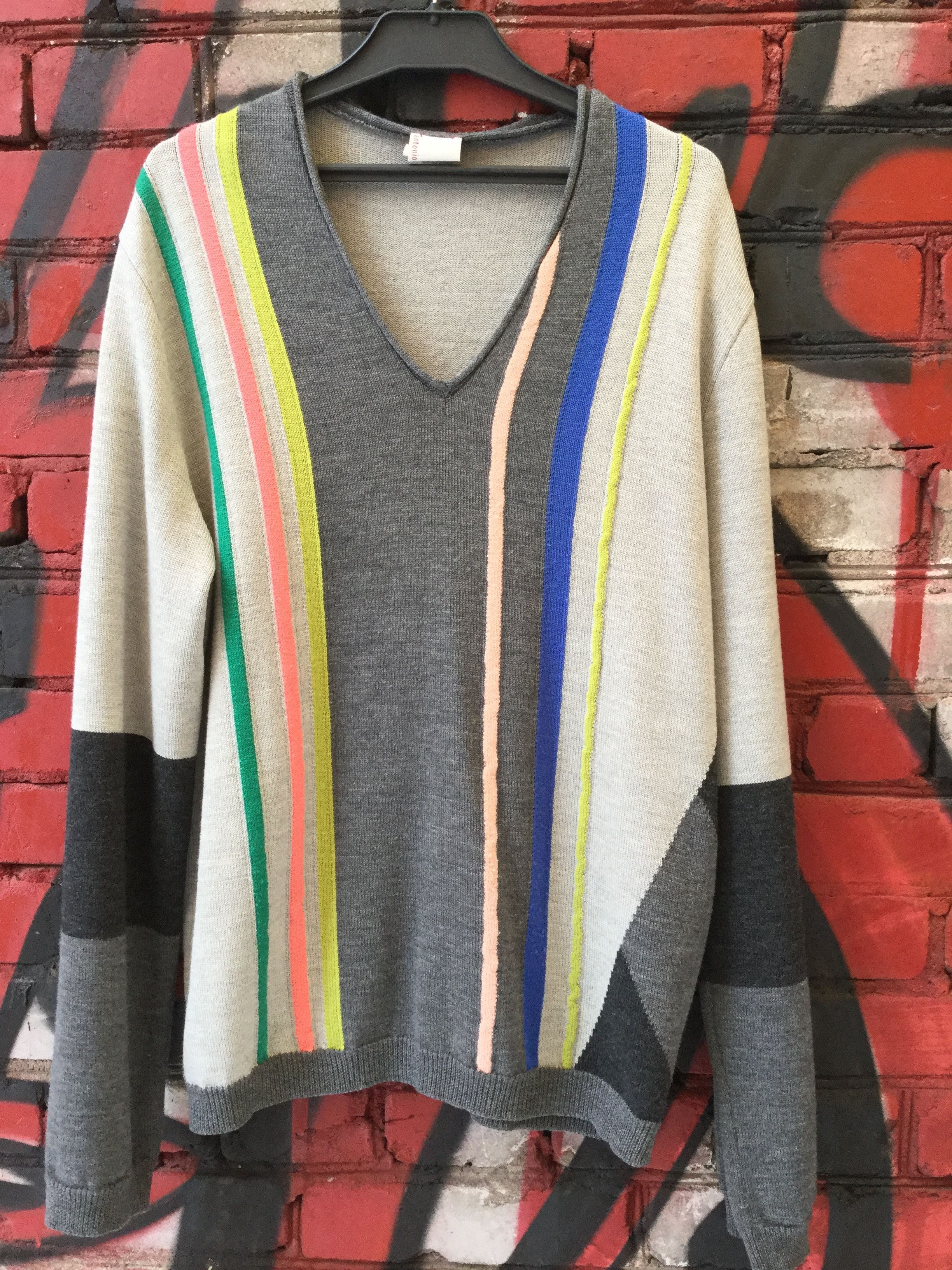Asymmetrical wool sweater.Like Marni or Kenzo