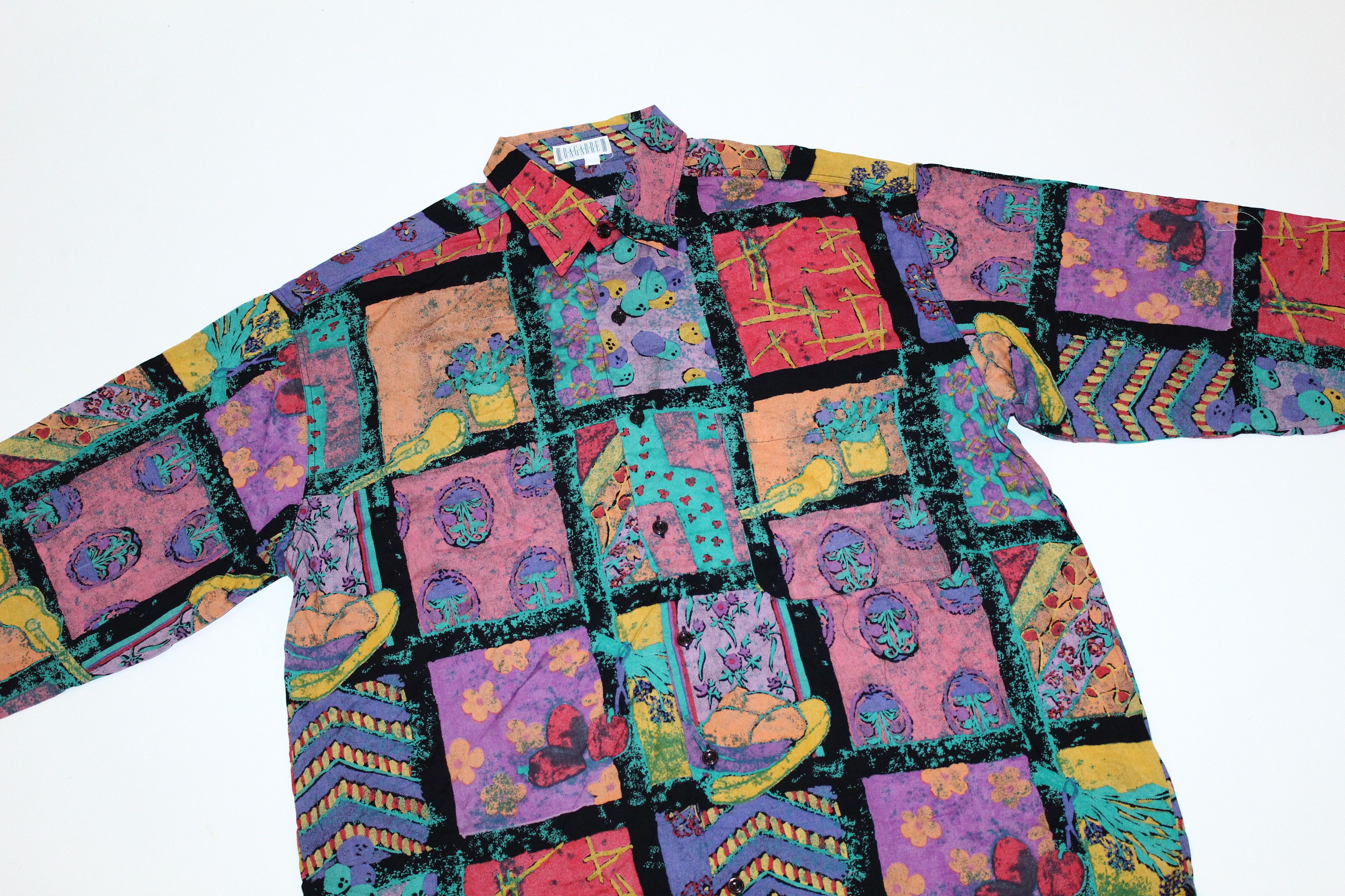 Vintage 70s Bagarre Novelty Baroque Artwork Psychedelic Acid Shirt Size US L / EU 52-54 / 3 - 4 Thumbnail