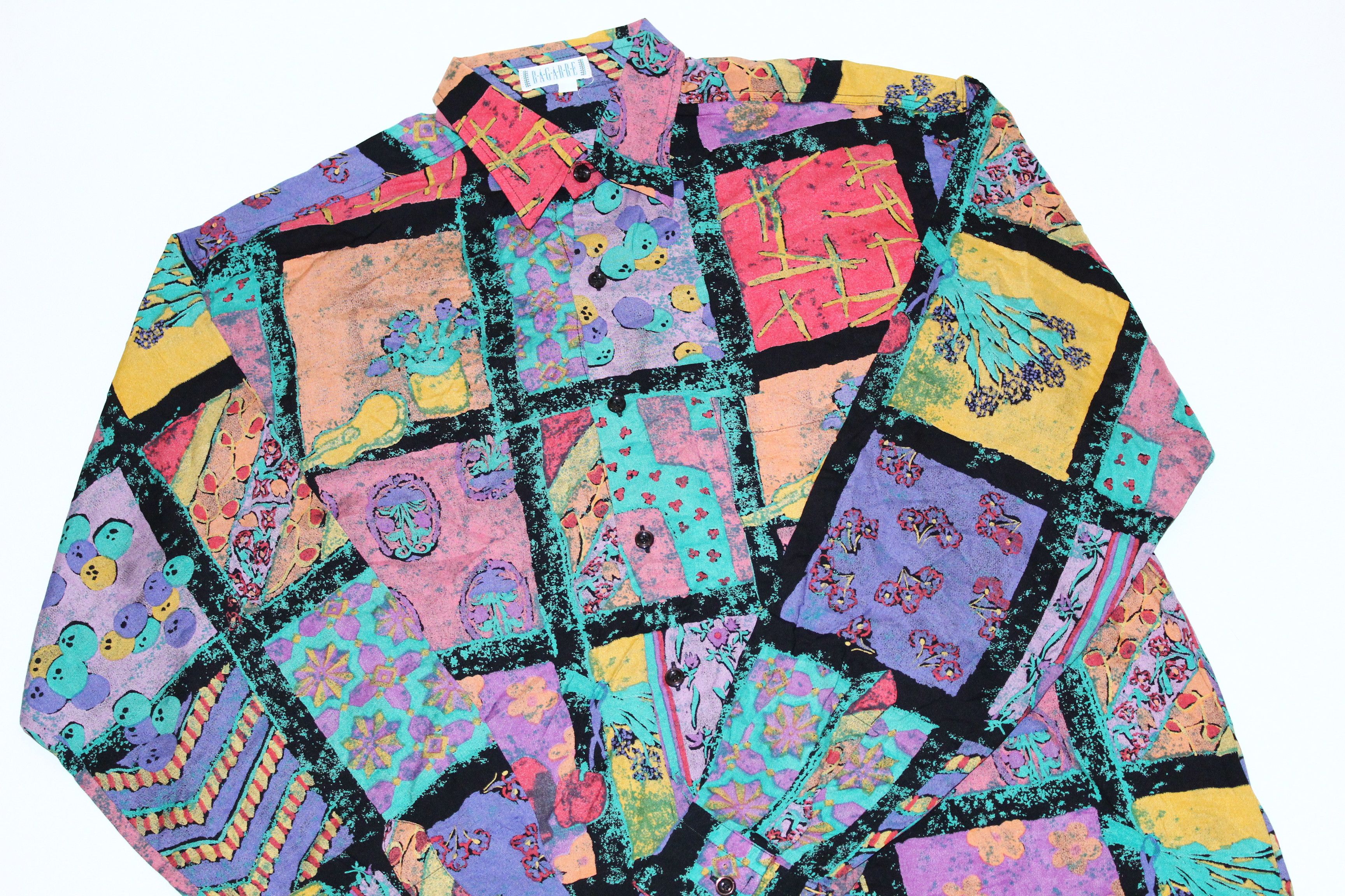 Vintage 70s Bagarre Novelty Baroque Artwork Psychedelic Acid Shirt Size US L / EU 52-54 / 3 - 2 Thumbnail