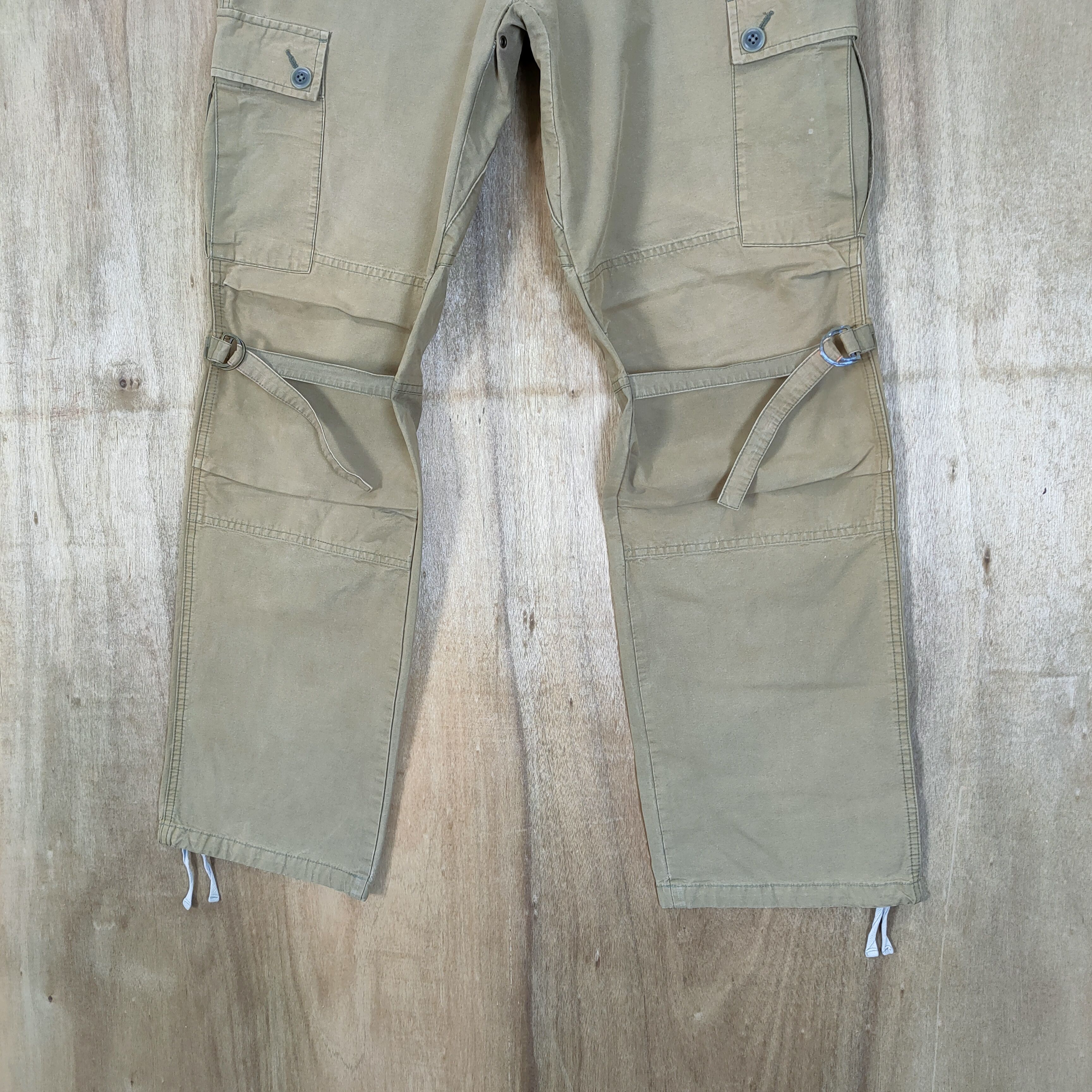 Takeo Kikuchi × Vintage TAKEO KIKUCHI FADED BONDAGE BAGGY CARGO PANTS Size US 34 / EU 50 - 3 Thumbnail