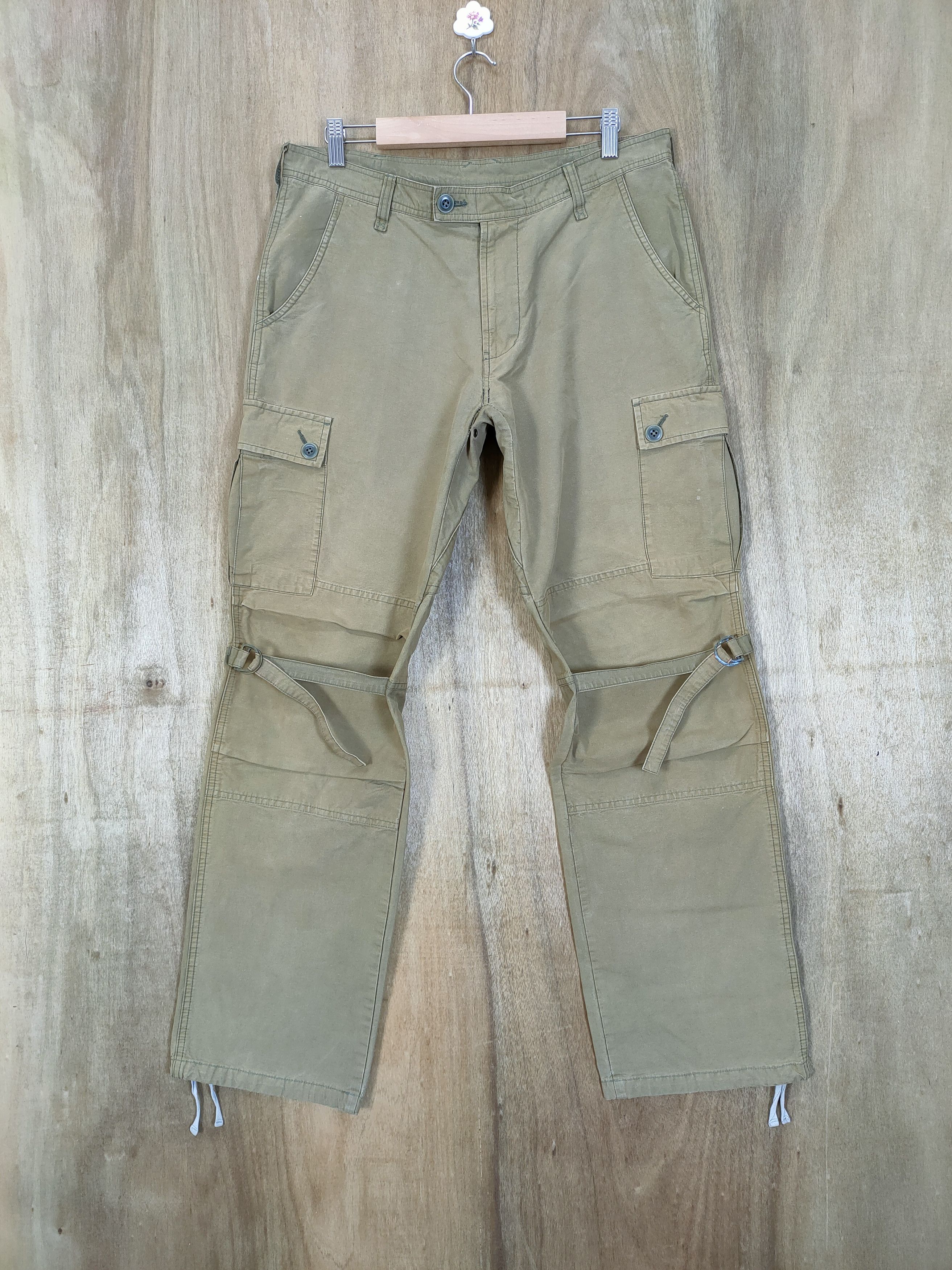 Takeo Kikuchi × Vintage TAKEO KIKUCHI FADED BONDAGE BAGGY CARGO PANTS Size US 34 / EU 50 - 12 Thumbnail
