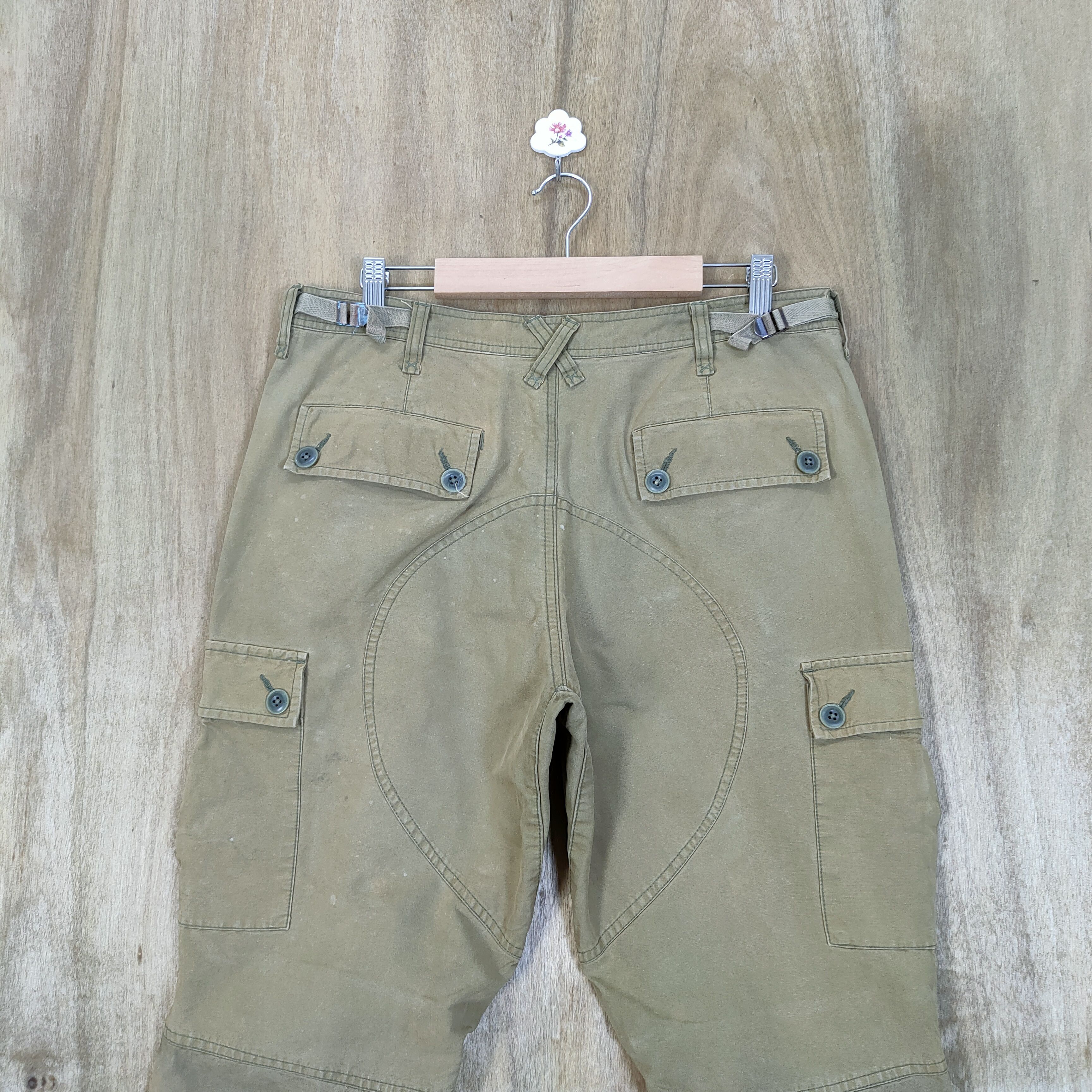 Takeo Kikuchi × Vintage TAKEO KIKUCHI FADED BONDAGE BAGGY CARGO PANTS Size US 34 / EU 50 - 7 Thumbnail
