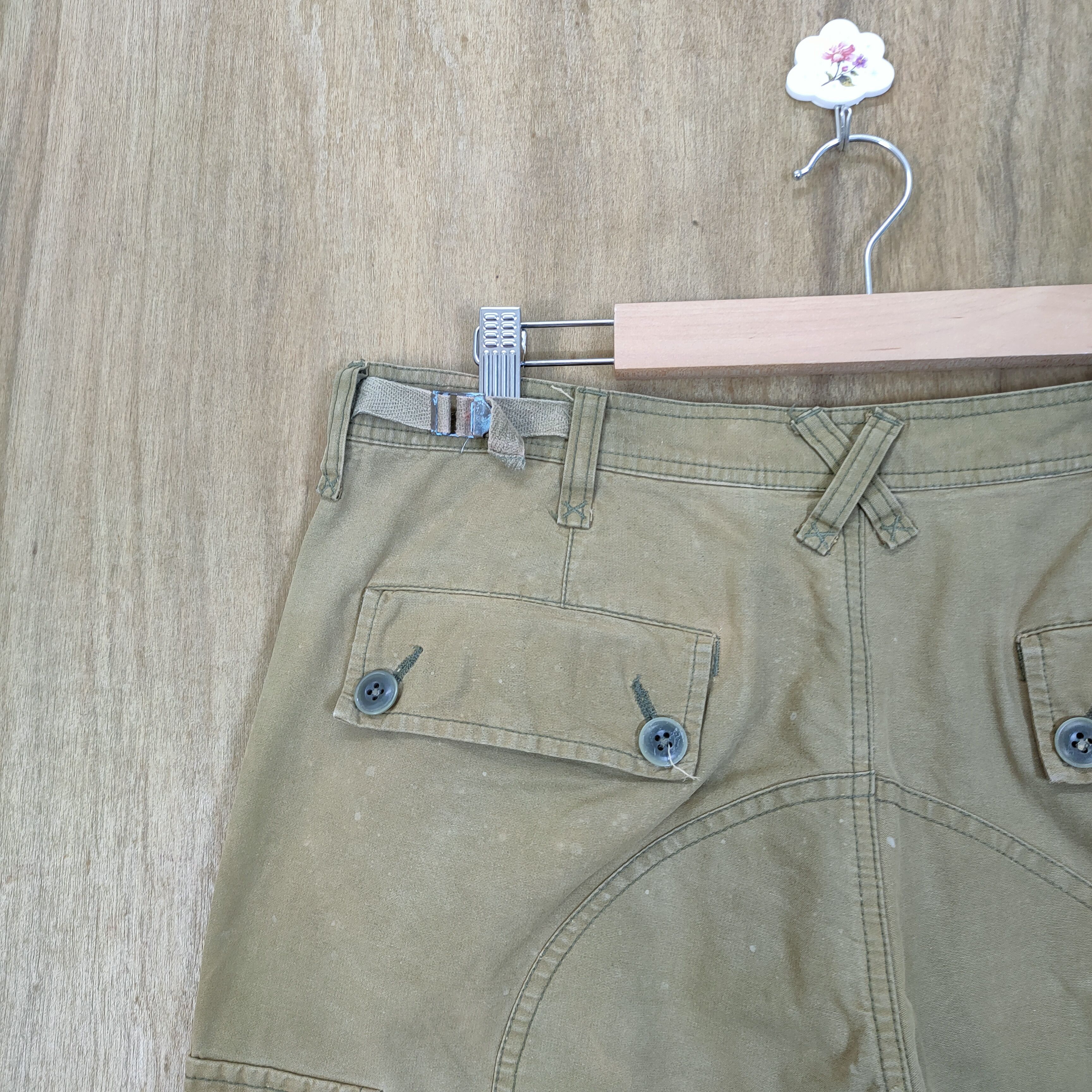 Takeo Kikuchi × Vintage TAKEO KIKUCHI FADED BONDAGE BAGGY CARGO PANTS Size US 34 / EU 50 - 9 Thumbnail