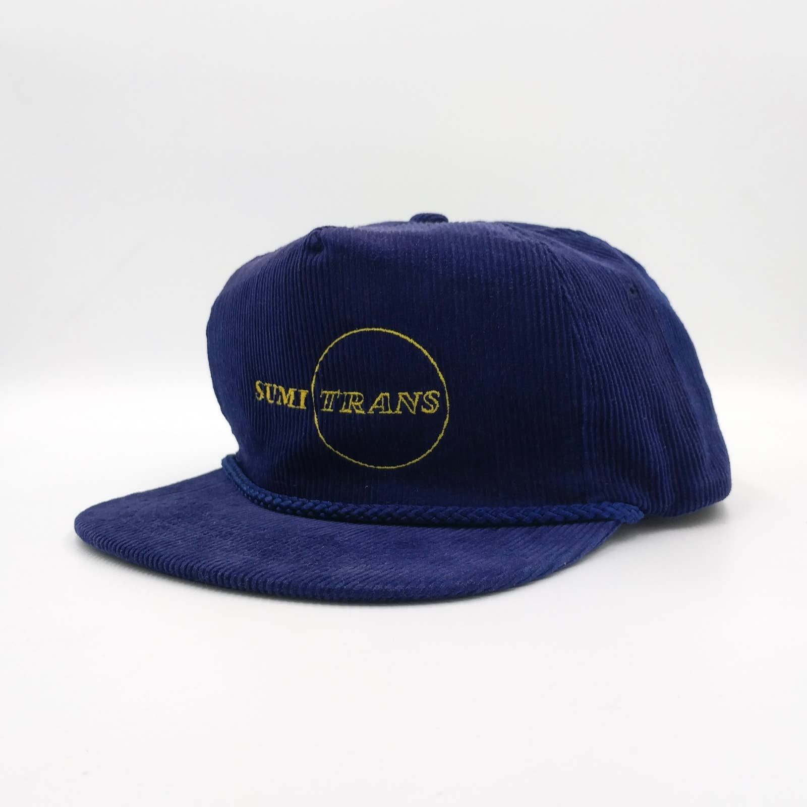 Vintage Vintage Sumi Trans Corduroy Trucker Hat Navy Blue 80s 90s Size ONE SIZE - 3 Thumbnail