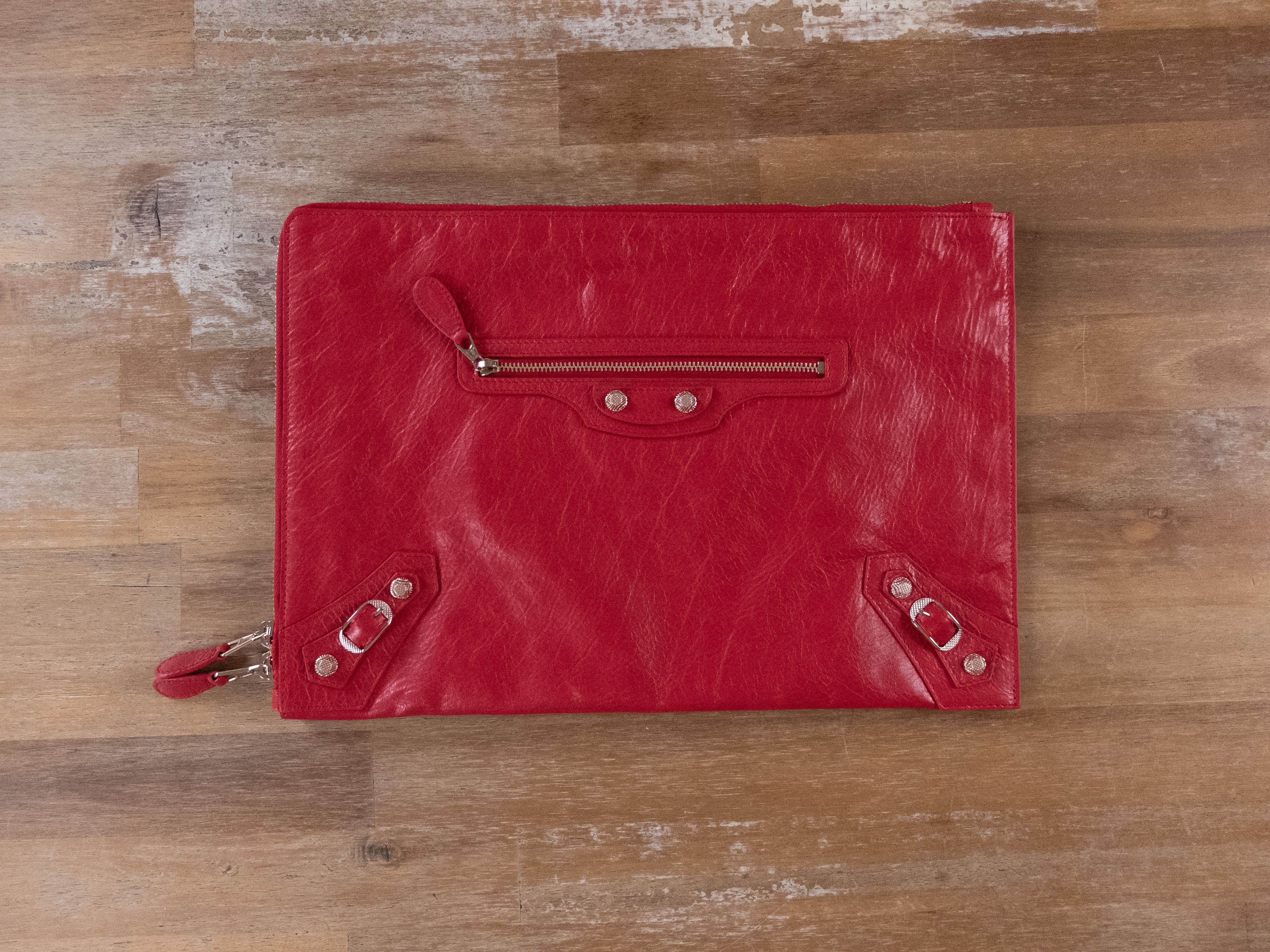 Balenciaga BALENCIAGA red leather half zip around document holder Size ONE SIZE - 1 Thumbnail