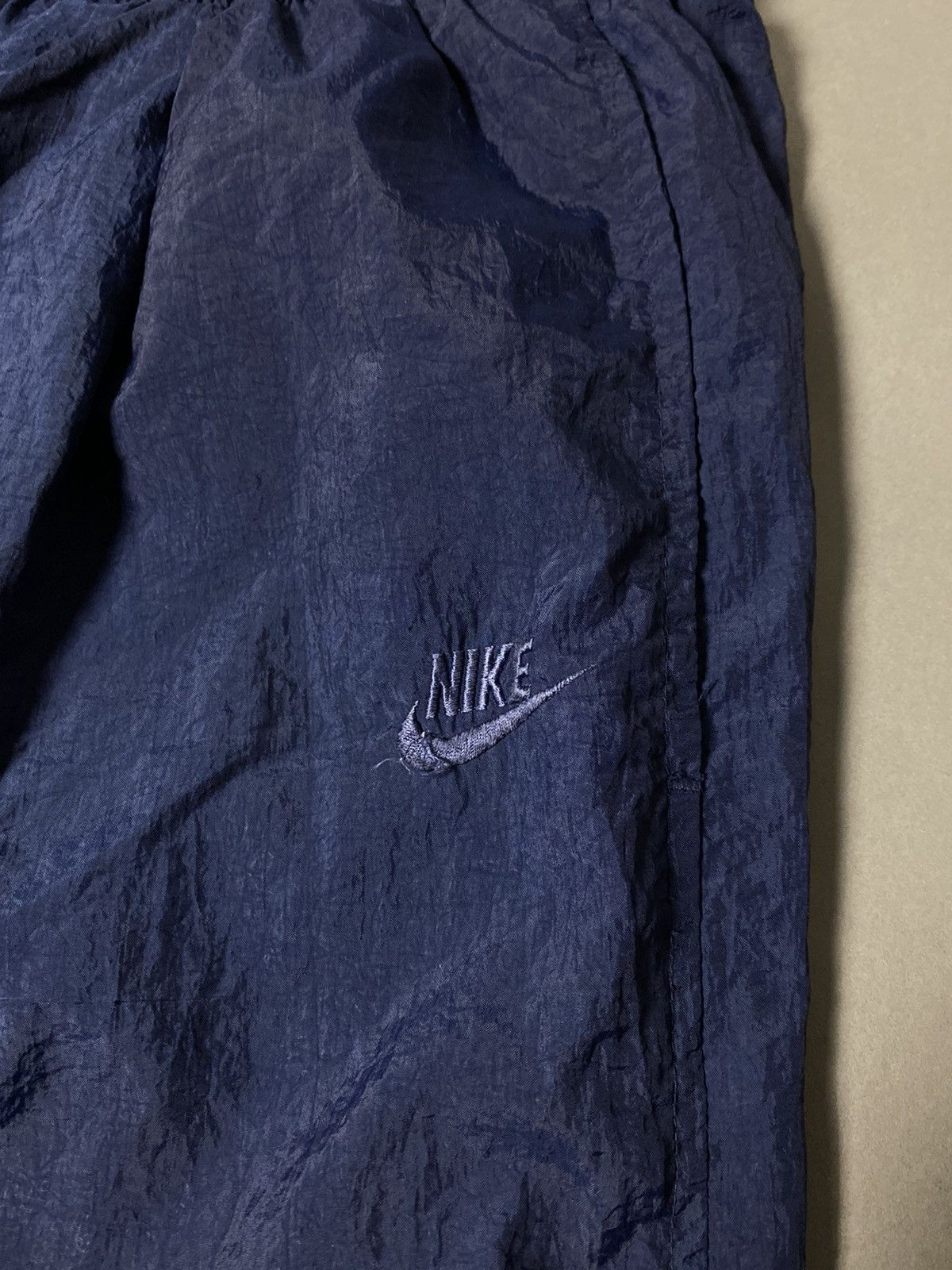 Nike × Vintage 80s Nike vintage navy track pants small classic logo swoosh Size US 30 / EU 46 - 2 Thumbnail
