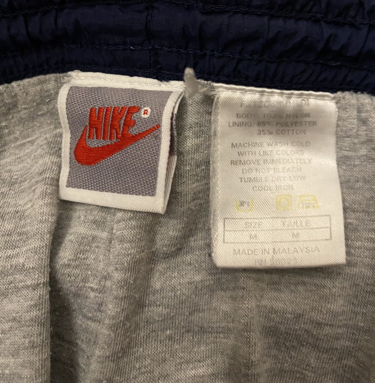 Nike × Vintage 80s Nike vintage navy track pants small classic logo swoosh Size US 30 / EU 46 - 3 Thumbnail