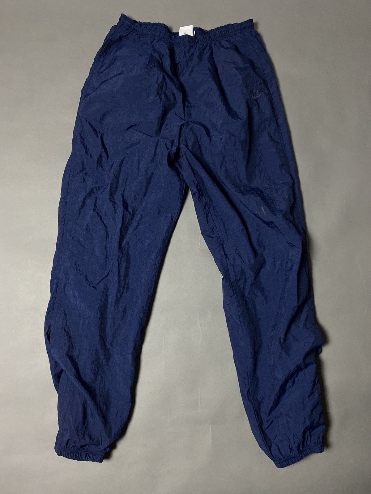 Nike × Vintage 80s Nike vintage navy track pants small classic logo swoosh Size US 30 / EU 46 - 1 Thumbnail
