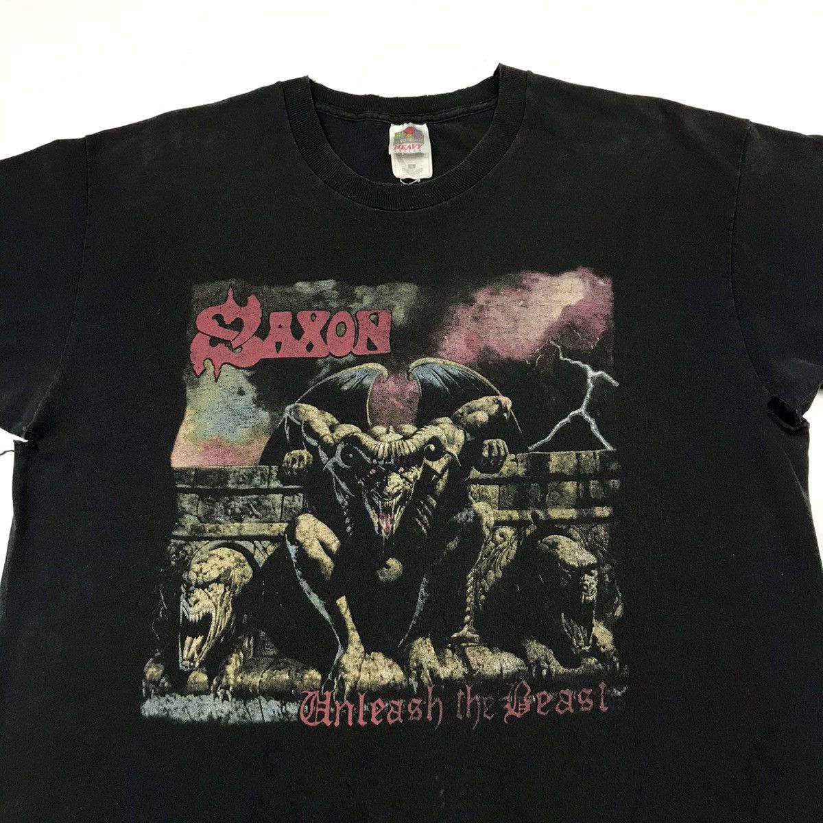 Band Tees × Vintage Vintage 90s SAXON unleash the beast US tour promo t-shirt Size US XXL / EU 58 / 5 - 3 Thumbnail