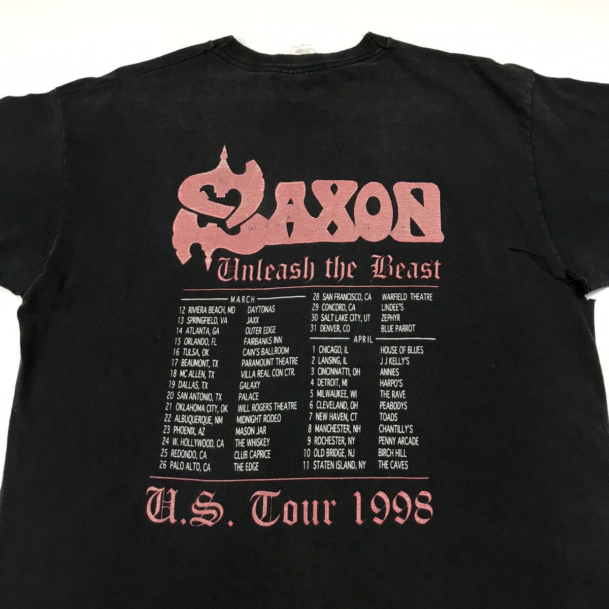 Band Tees × Vintage Vintage 90s SAXON unleash the beast US tour promo t-shirt Size US XXL / EU 58 / 5 - 4 Thumbnail