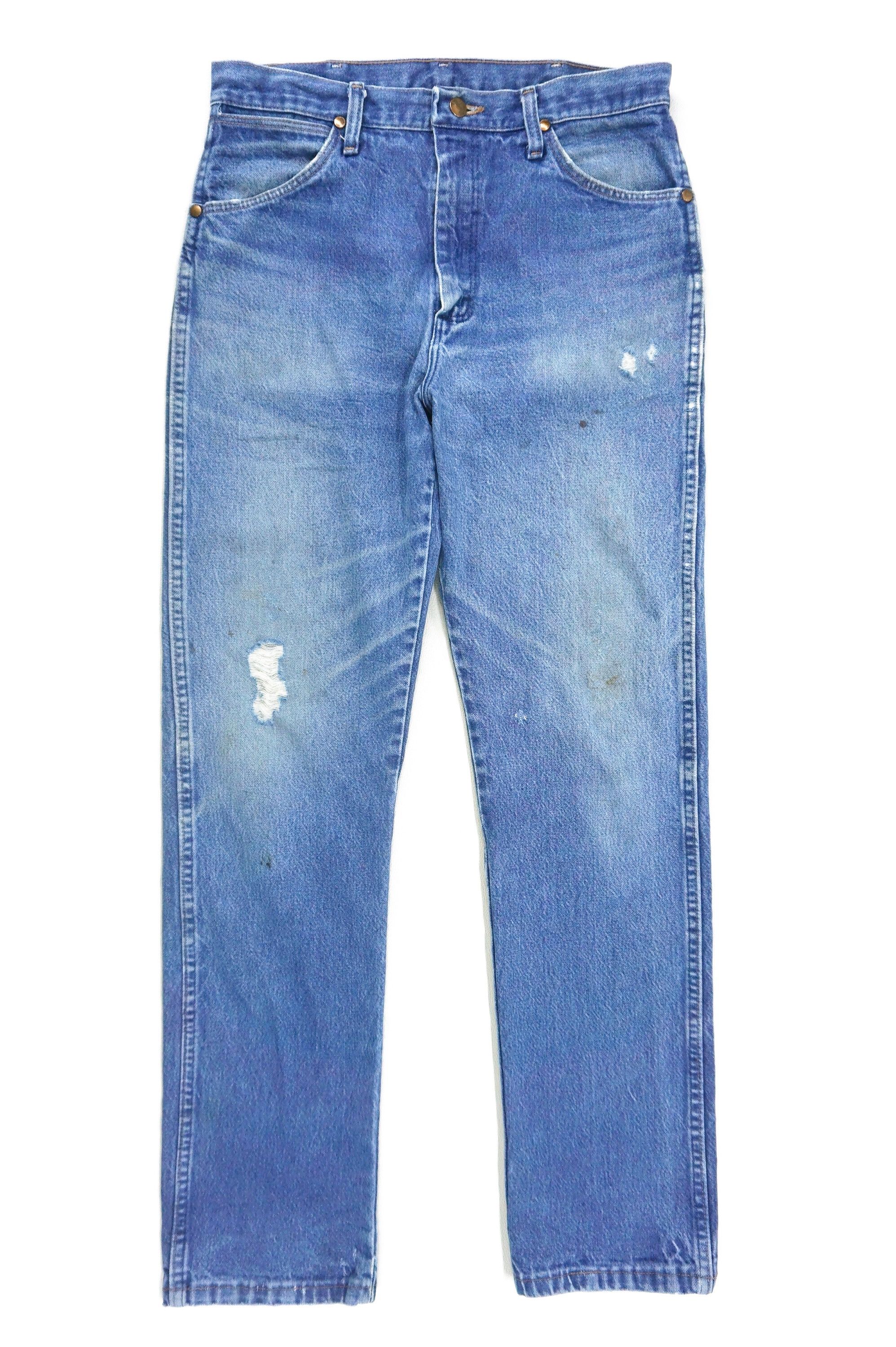 image of Vintage x Workers Workwear Jeans 13Mwz Distressed Hickory Dungarees in Blue, Men's (Size 32)