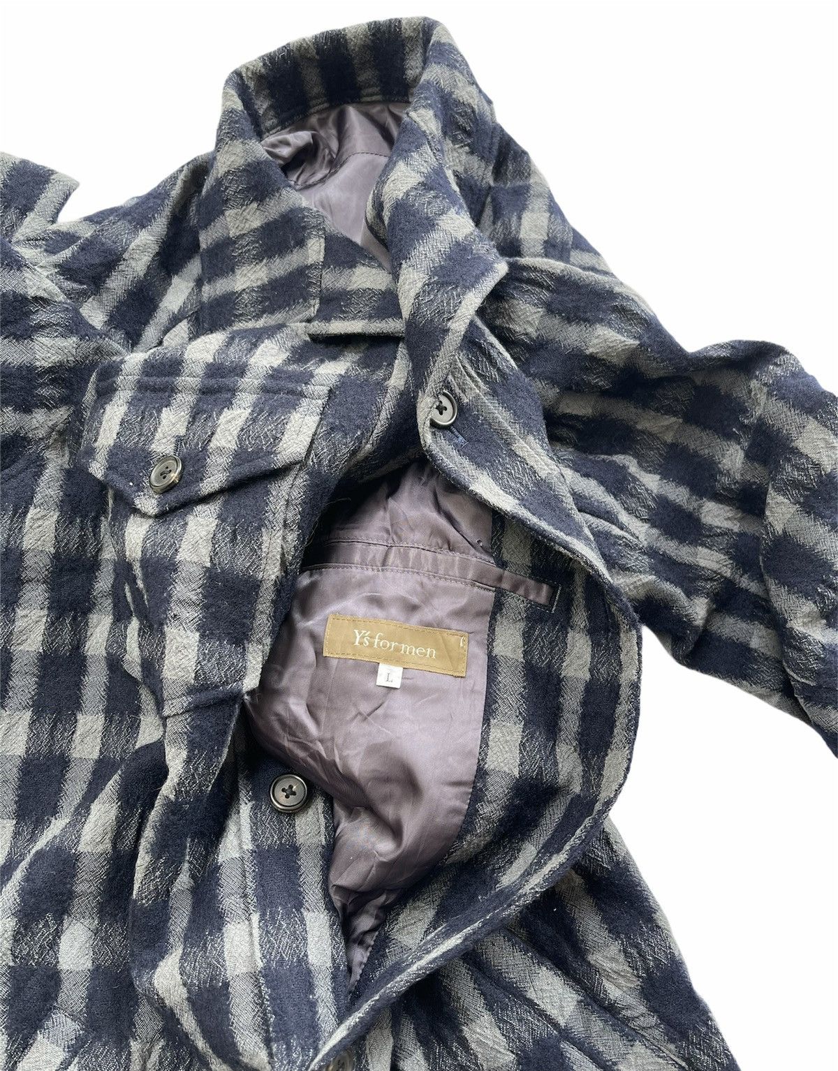 Yohji Yamamoto Ys For Men Checked Jacket Size US L / EU 52-54 / 3 - 8 Thumbnail