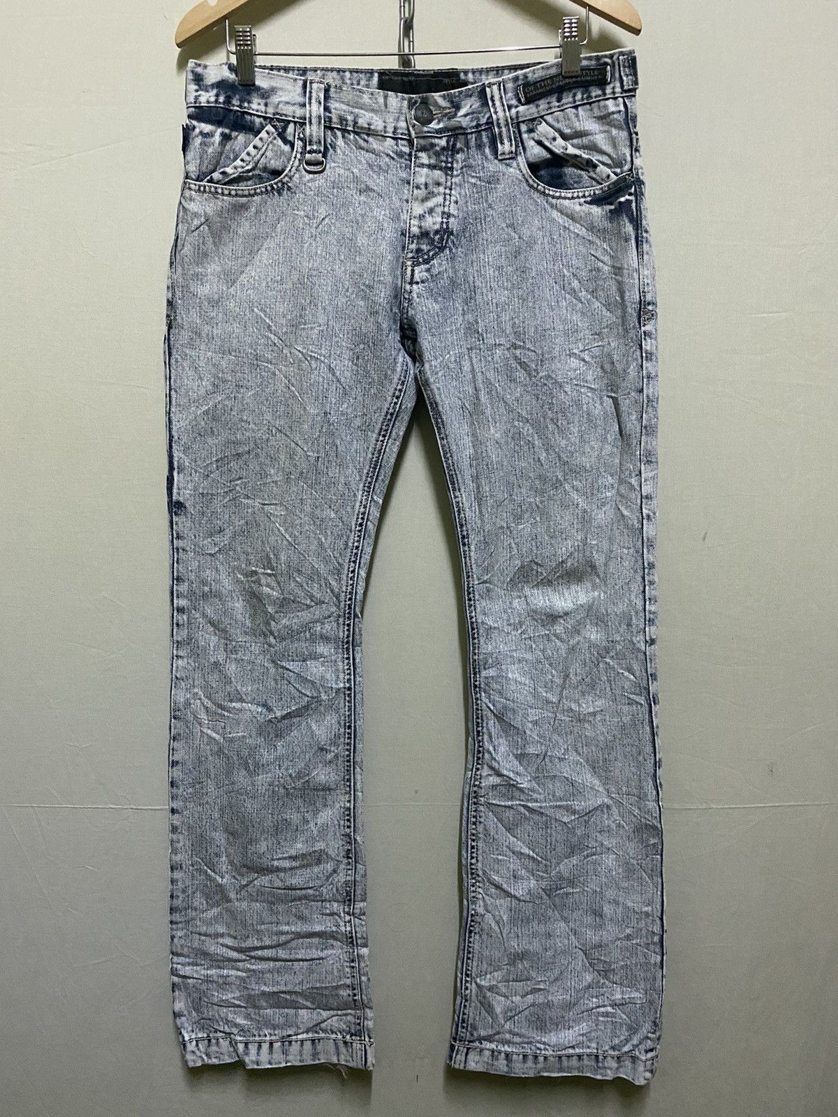 Japanese Brand Of The Neige Acid Wash Flare Jeans Size US 32 / EU 48 - 1 Thumbnail