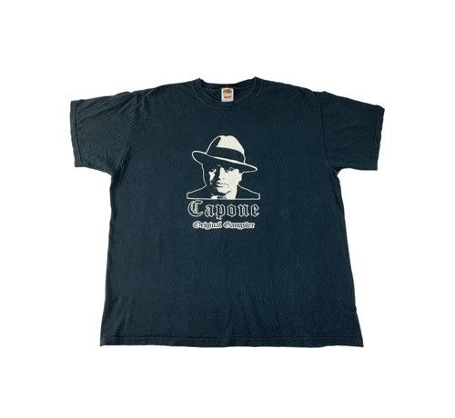 Fruit Of The Loom 90s Y2K El Capone Real Gangster American Mafia Big Logo Tee Size US XL / EU 56 / 4 - 1 Thumbnail