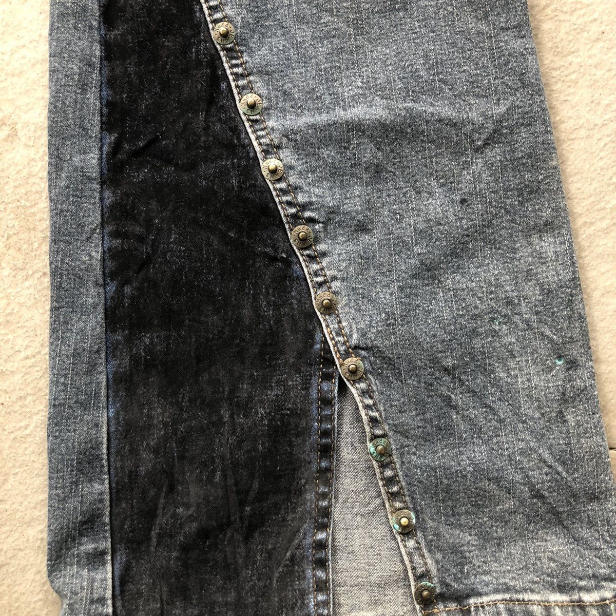 Designer Rare🔥y2k hybrid flared stretch jeans by Muad jeans Size 31" - 4 Thumbnail