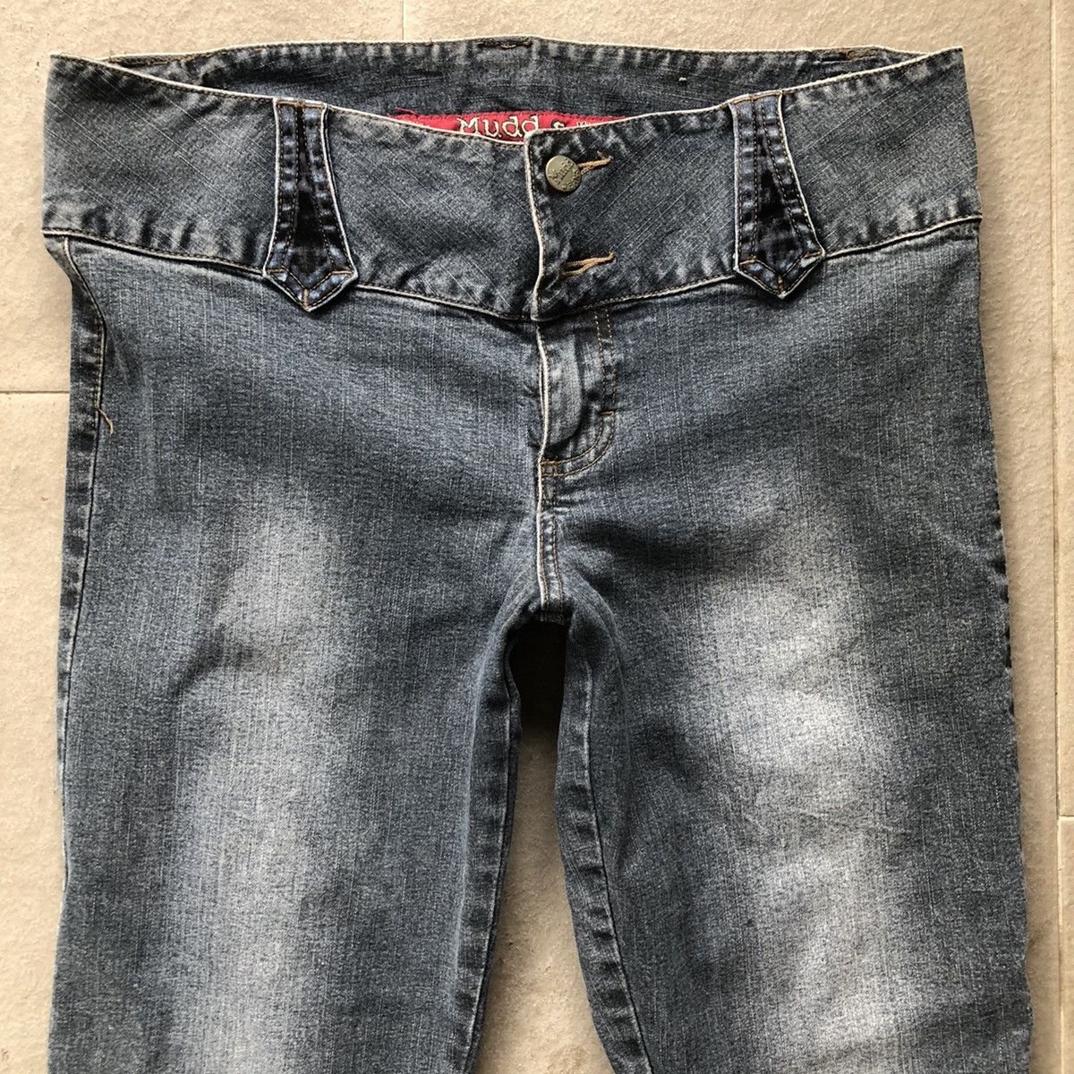 Designer Rare🔥y2k hybrid flared stretch jeans by Muad jeans Size 31" - 2 Thumbnail
