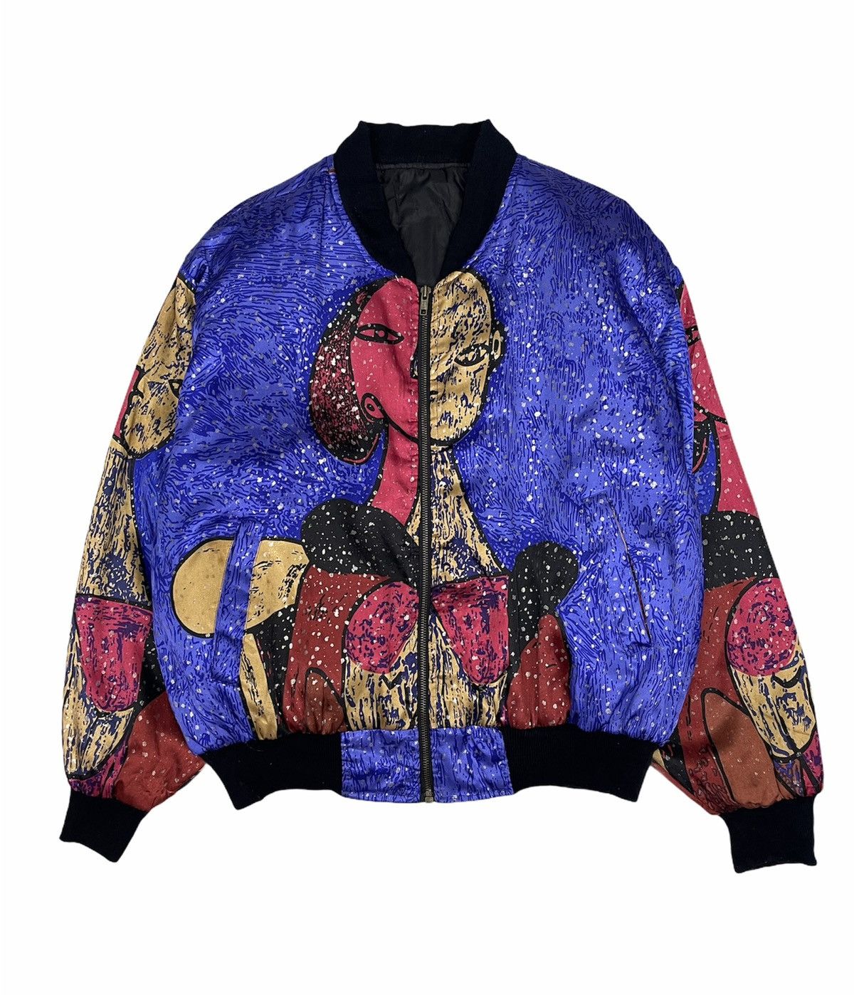 image of Vintage Art Picasso Bomber Jacket in Blue, Men's (Size XL)