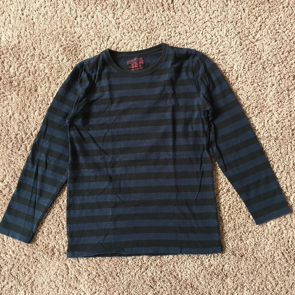 image of Nano Universe Stripes Tee (S) in Black/Blue, Men's (Size Large)