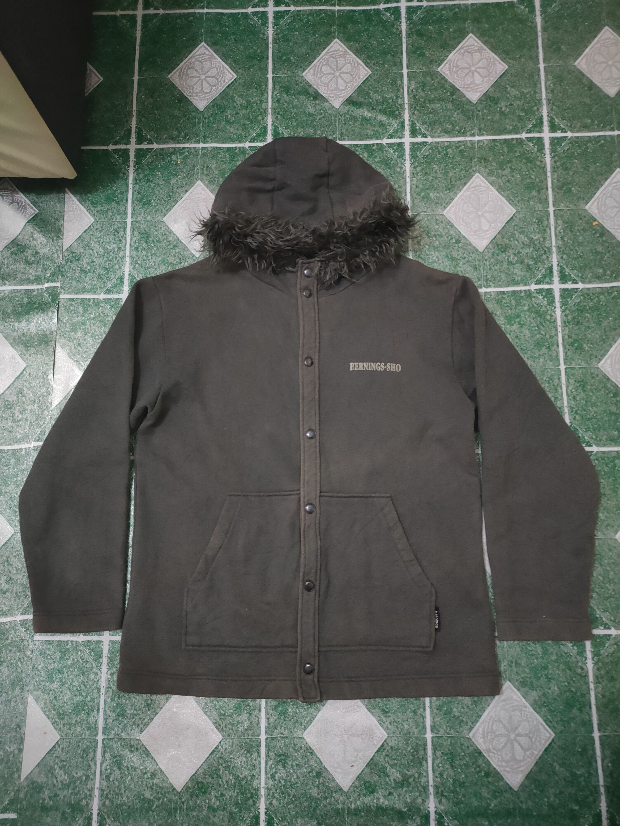 Japanese Brand Bernings Sho Jacket Button Faux Hoodie Size US L / EU 52-54 / 3 - 1 Thumbnail