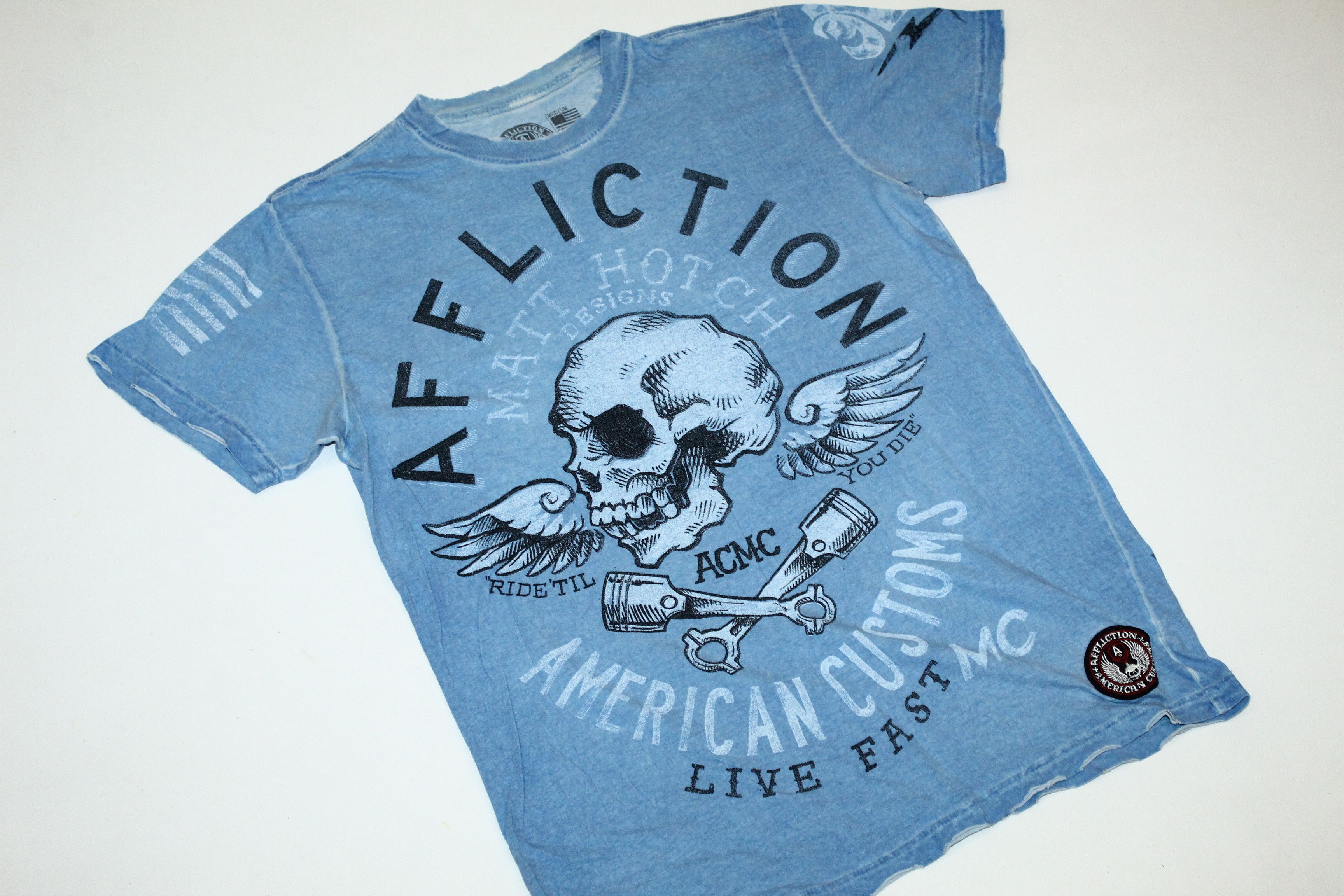 Affliction 🔥VTG🔥 Affliction Matt Hotch Design Dyed Distressed T-shirt Size US M / EU 48-50 / 2 - 5 Thumbnail